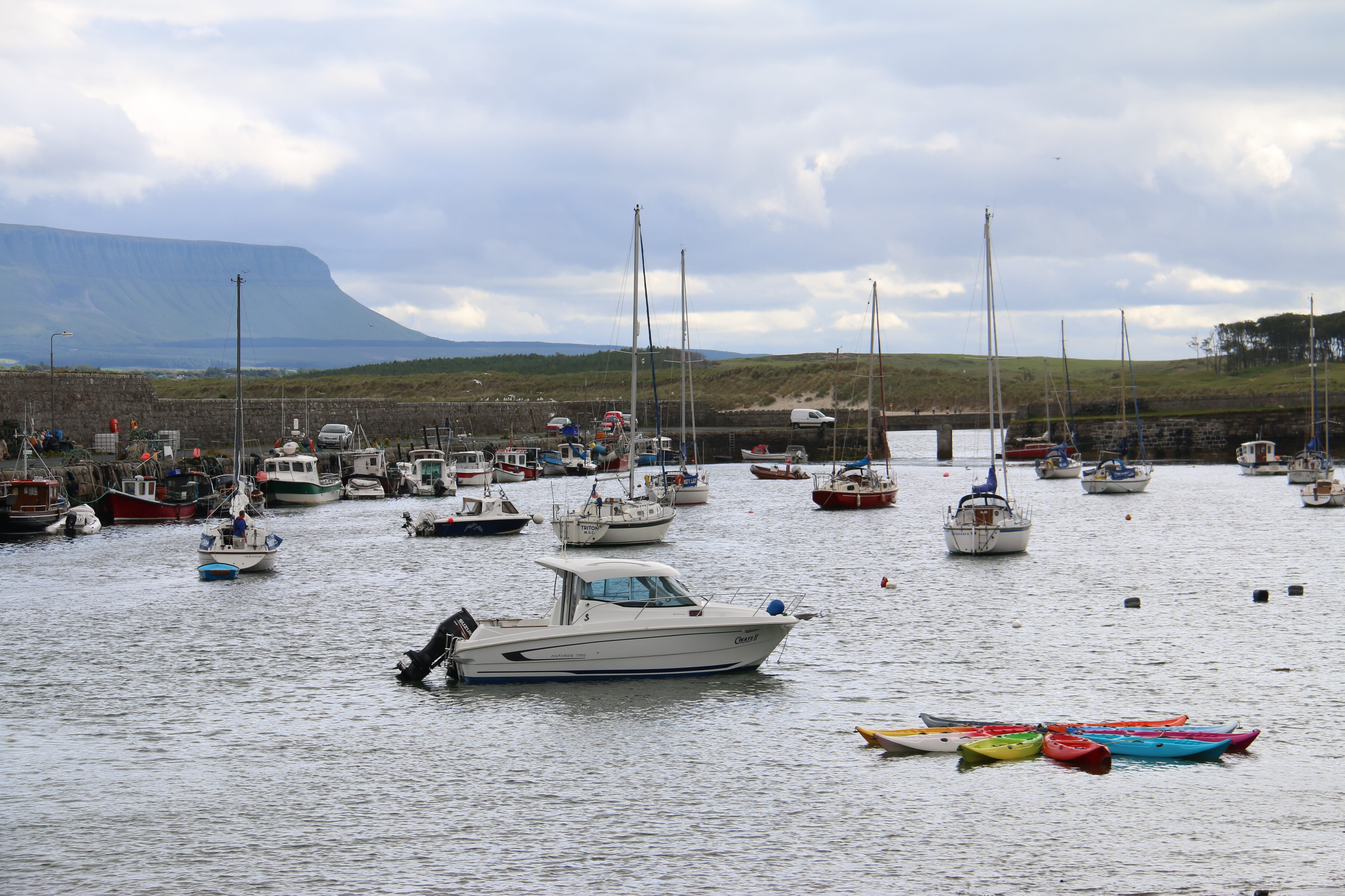 5K, harbor, yatch, beauty in nature, waterfront, outdoors, no people, colorful, ireland, transportation, water, sea, fishing boat, cloud - sky, pole, day, HD Wallpaper