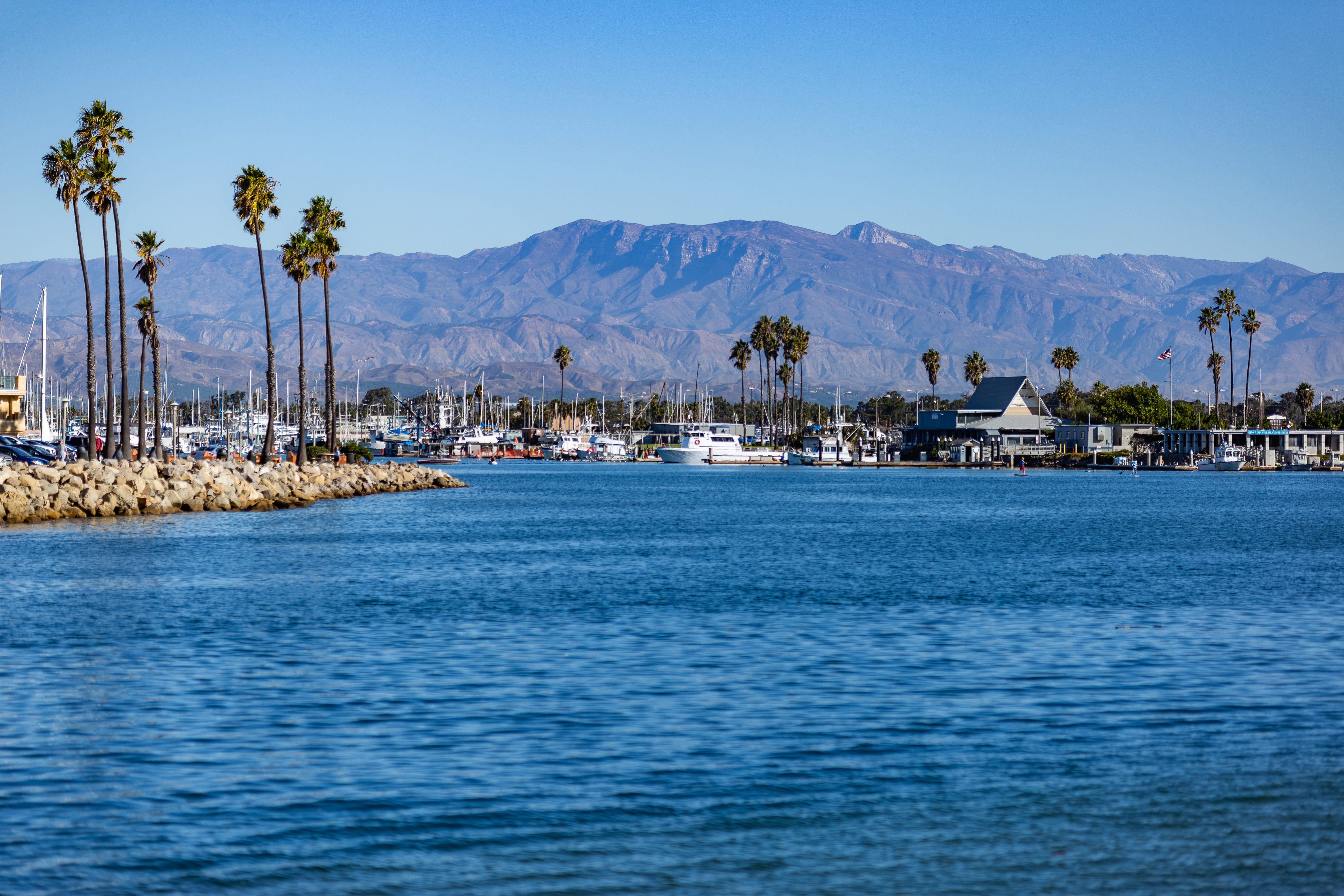 coast, yachts, sky, harbor, built structure, Channel Islands Harbor, city, travel destinations, luxury, sea, waterfront, blue, architecture, scenics - nature, HD Wallpaper