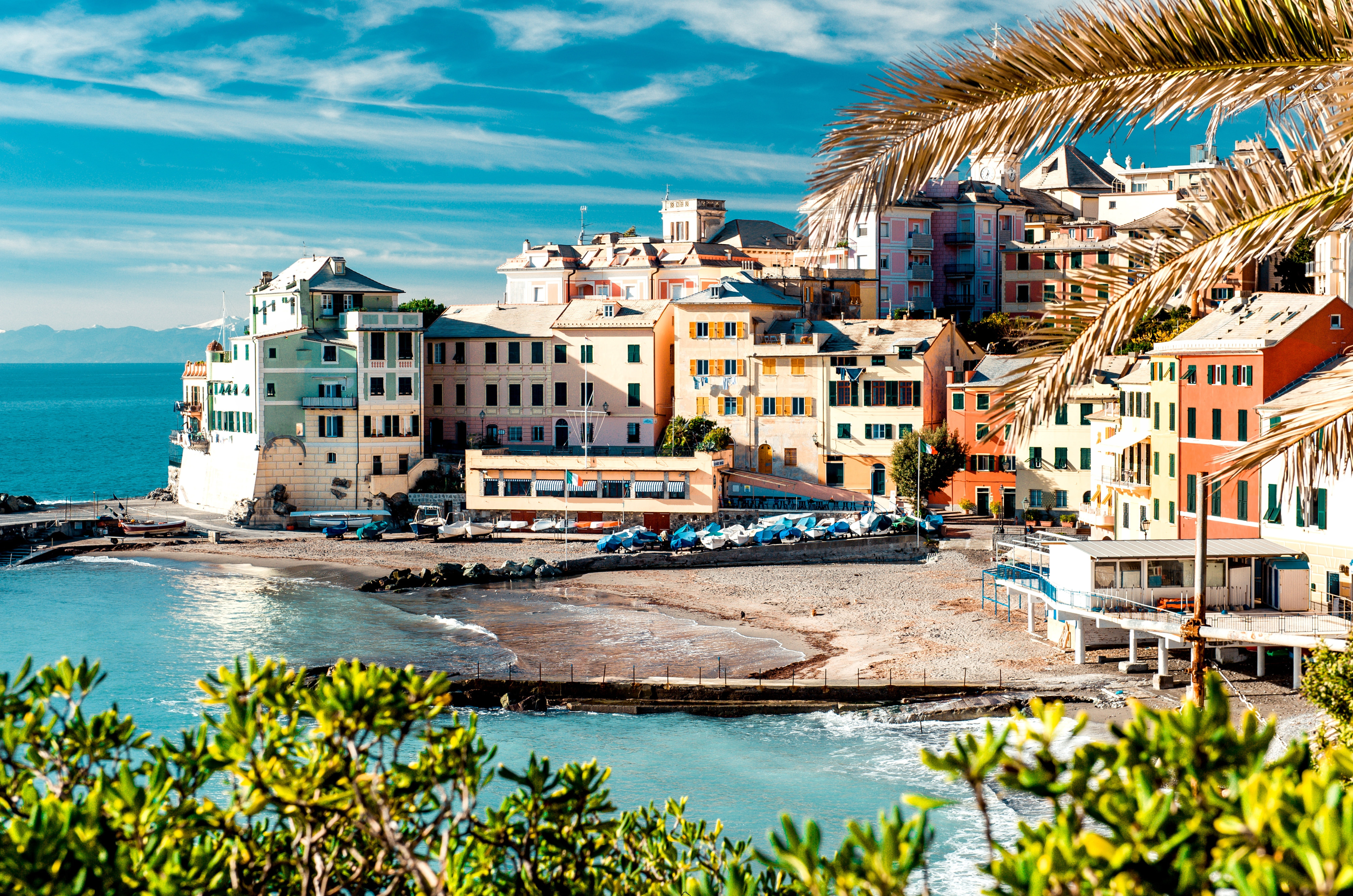 tourist Resort, cityscape, Cinque Terre, nature, home, tree, blue, land, rise, idyllic, transportation, europe, journey, sky, sea, residential Building, HD Wallpaper