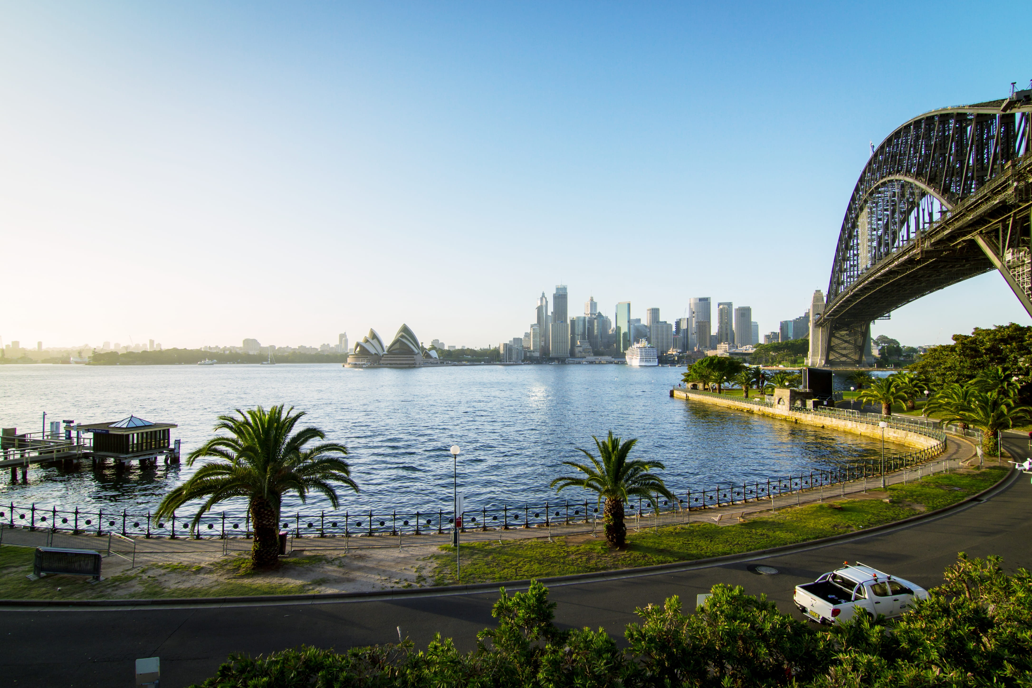 australia, bridge - man made structure, day, connection, travel destinations, tree, water, no people, car, nature, clear sky, landscape, sky, house, near, HD Wallpaper