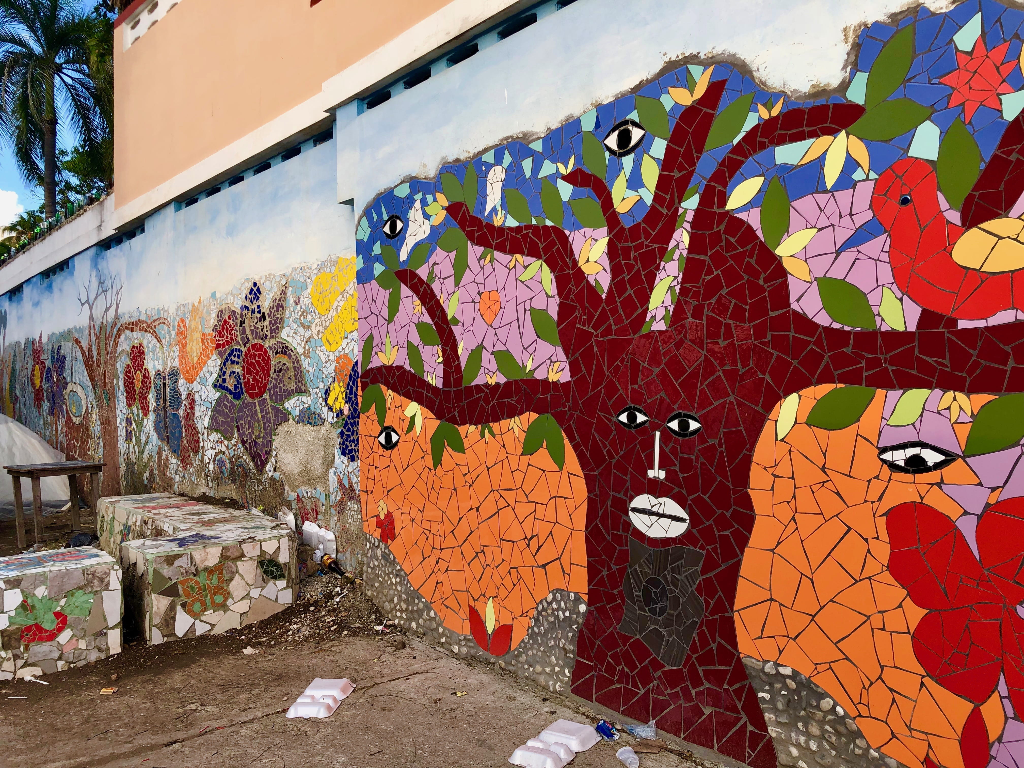 archaeology, graffiti, wall - building feature, Haiti, built structure, food, human representation, creativity, representation, wall, multi colored, plant, HD Wallpaper
