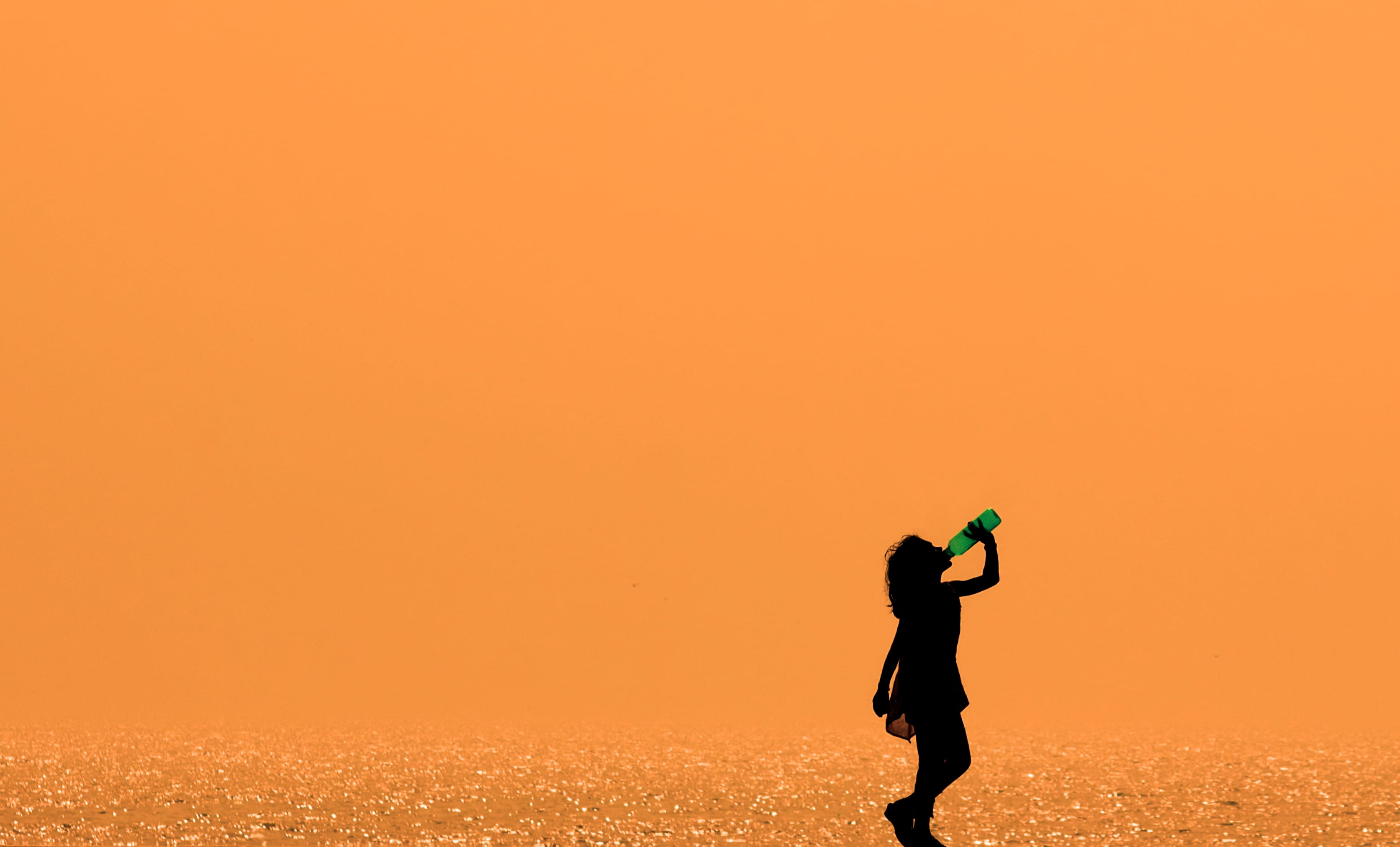 orange color, marine drive, copy space, sky, himanshusinghgurjar, activity, sunset, lastdrops, beauty in nature, lifestyles, real people, silhouette, lady, HD Wallpaper