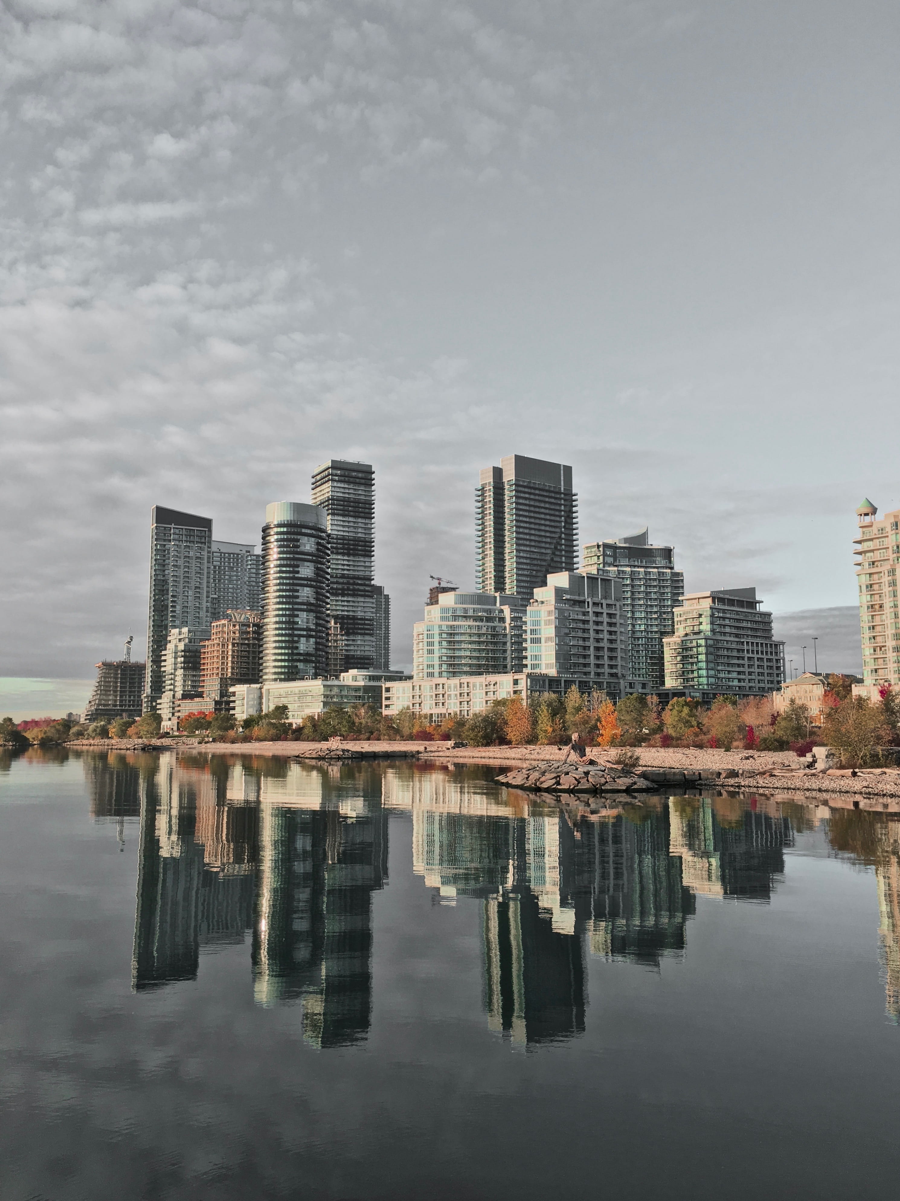 architecture, cloud - sky, nature, marine parade drive, outdoors, waterfront, humber bay, sky, river, 4K, toronto, financial district, no people, building, Phone HD Wallpaper
