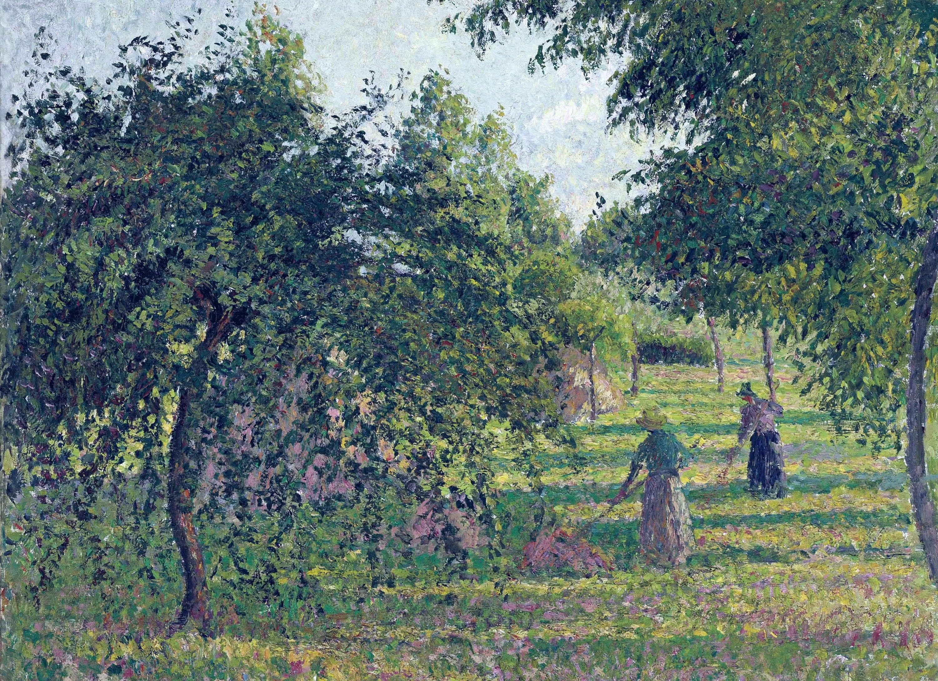 picture, garden, Camille Pissarro, 2K, Apple tree at Eragny, landscape, HD Wallpaper