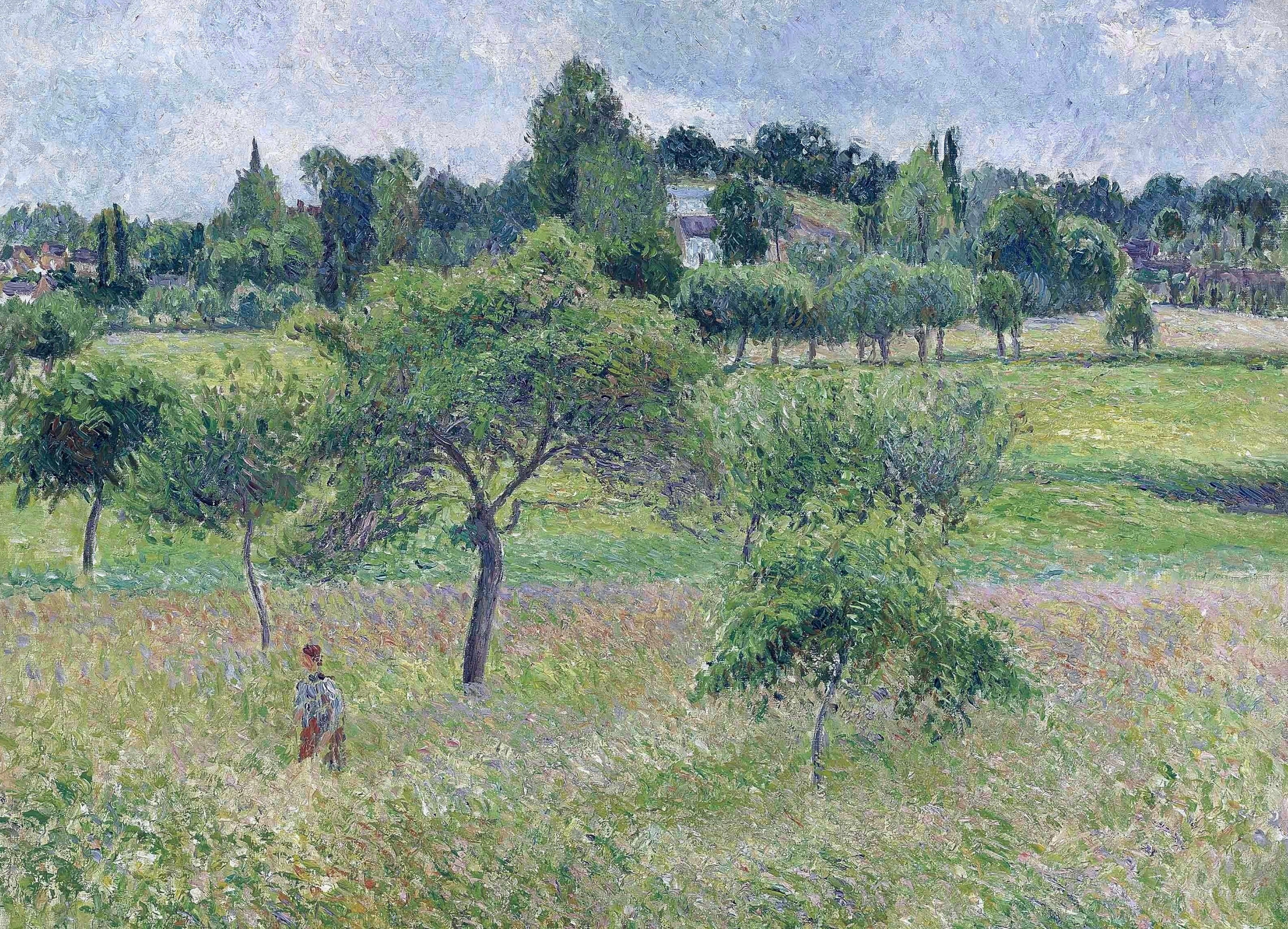 2K, Camille Pissarro, landscape, Apple tree at Eragny, picture, HD Wallpaper