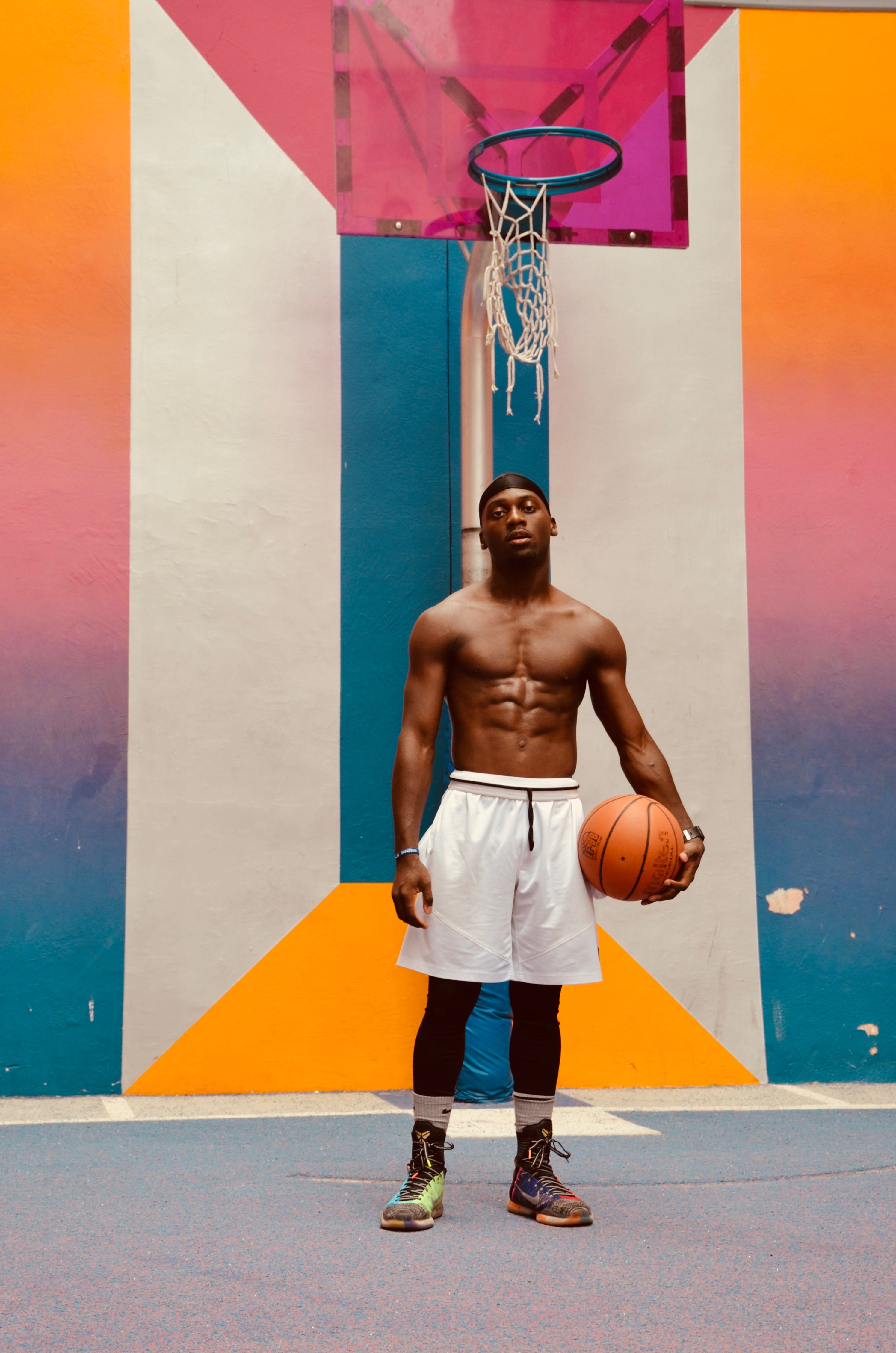 pigalle basketball, fitness, front view, men, casual clothing, real people, full length, working out, young adult, clothing, exercise, looking at camera, Phone HD Wallpaper
