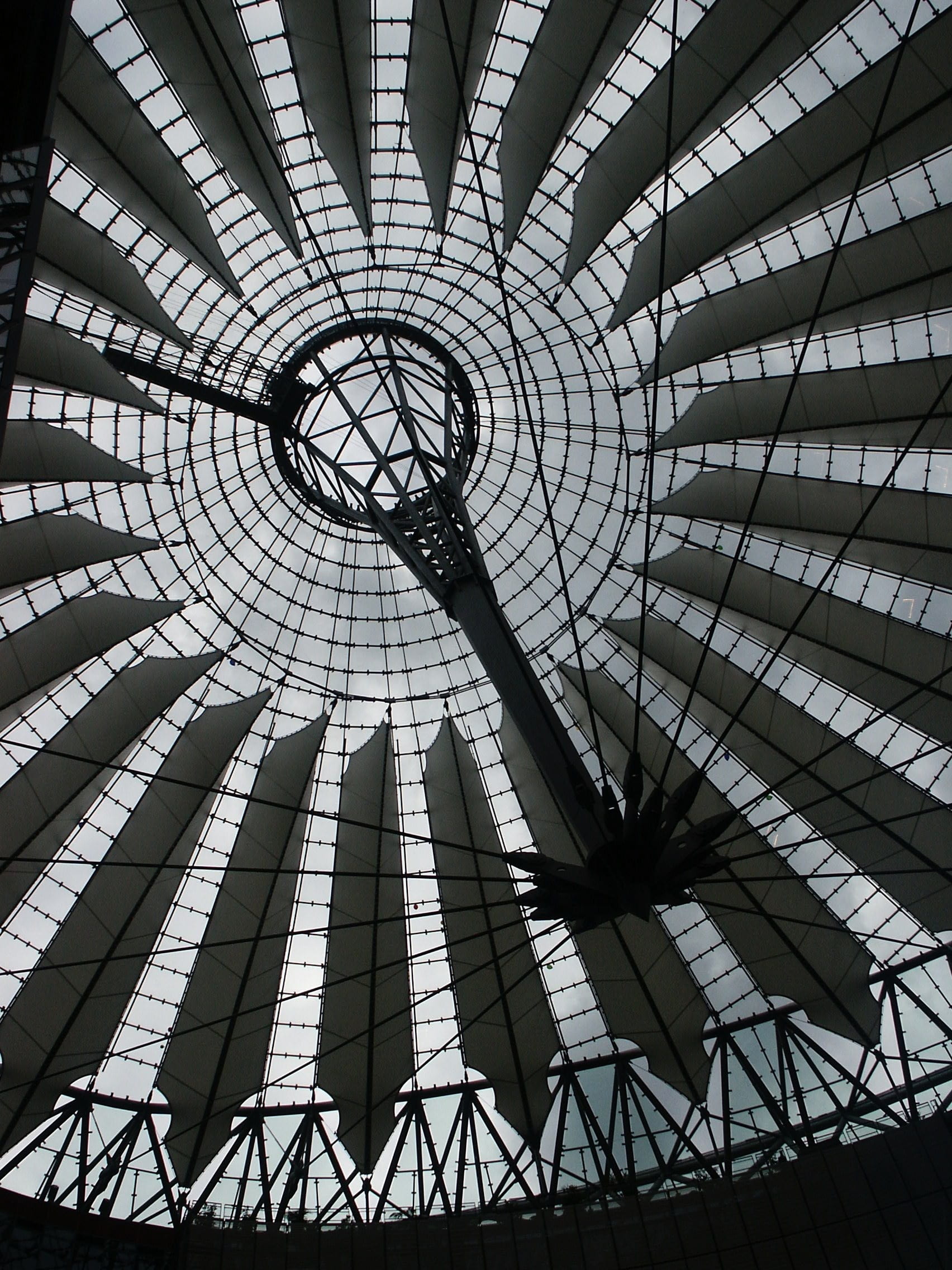 design, 1080P, shape, luxury, potsdamer, full frame, day, low angle view, berlin, sony building, concentric, glass - material, architectural feature, architecture and art, Phone HD Wallpaper