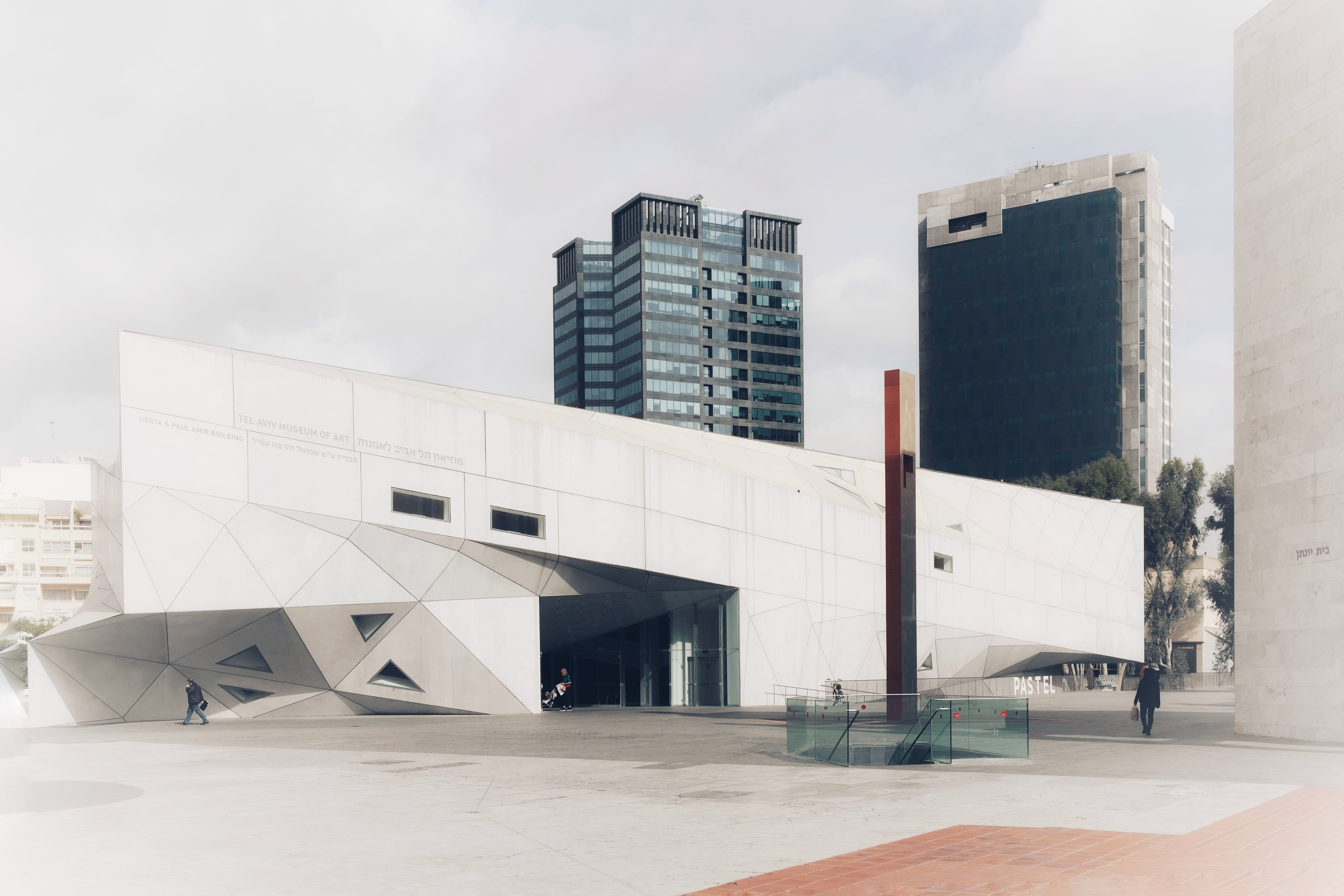 person, walking, city, day, no people, aviv, nature, building exterior, residential district, built structure, geometric, cloud - sky, 5K, art, modern, HD Wallpaper