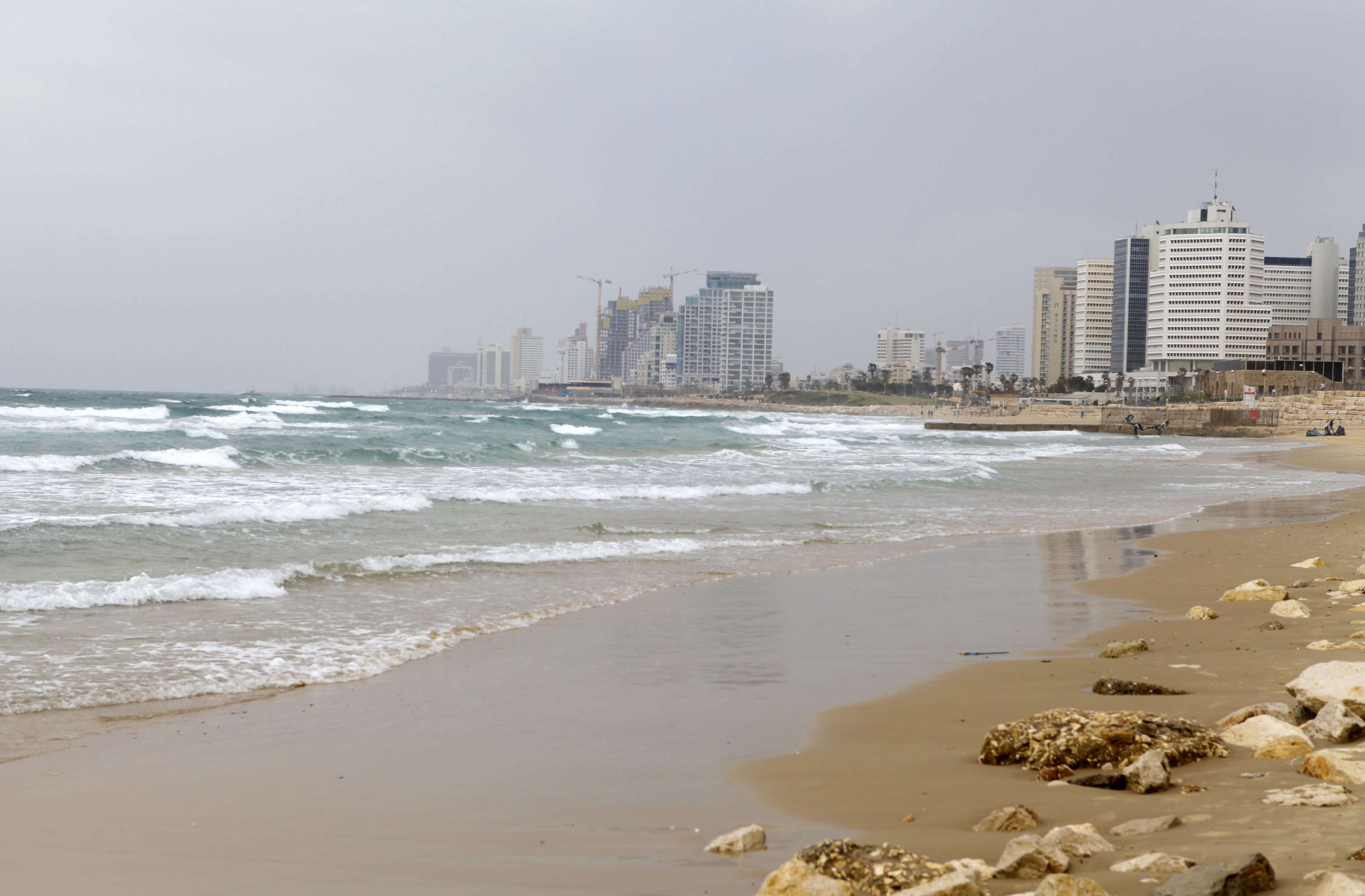 israel, middle east, office building exterior, water, travel destinations, nature, outdoors, building exterior, sky, building, sand, tel aviv, sport, no people, HD Wallpaper