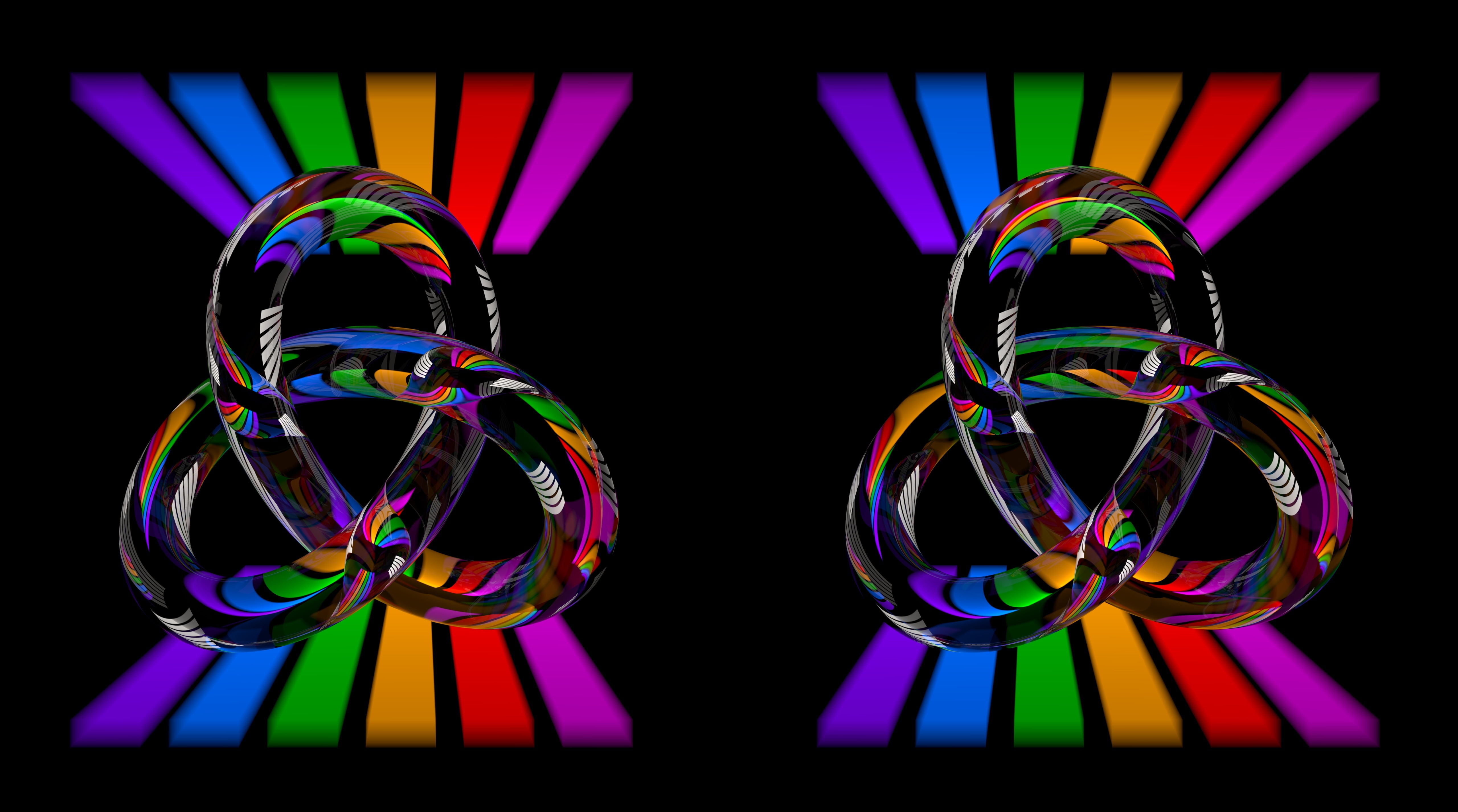 variation, glowing, Knot, vibrant color, studio shot, indoors, creativity, rainbow, Colorful, illuminated, 3D, no people, multi colored, Colors, light - natural phenomenon, HD Wallpaper