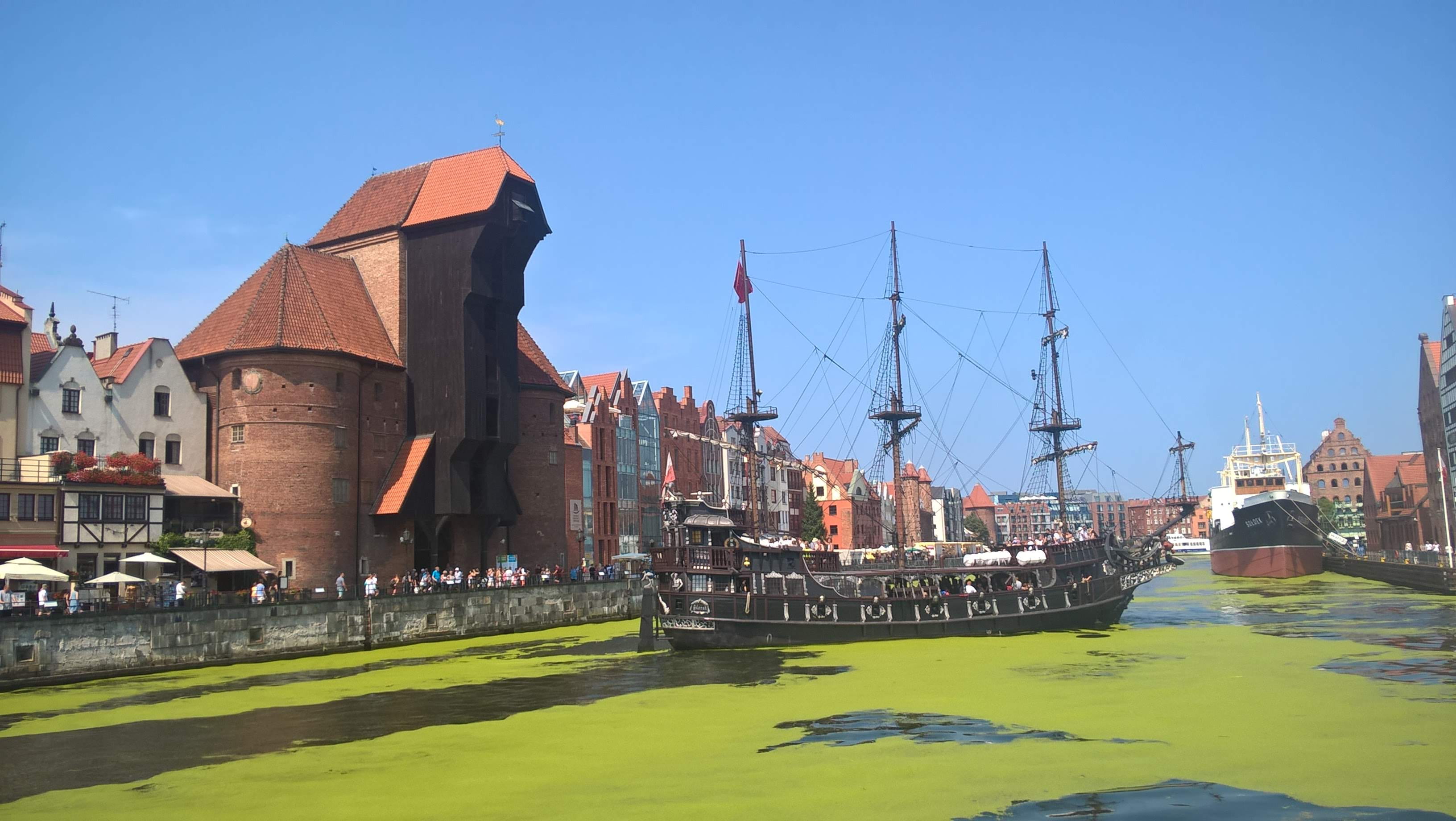 building, wisla, 2018, żuraw, green, gdańsk, nature, pirates, built structure, nautical vessel, mode of transportation, water, port, religion, place of worship, HD Wallpaper