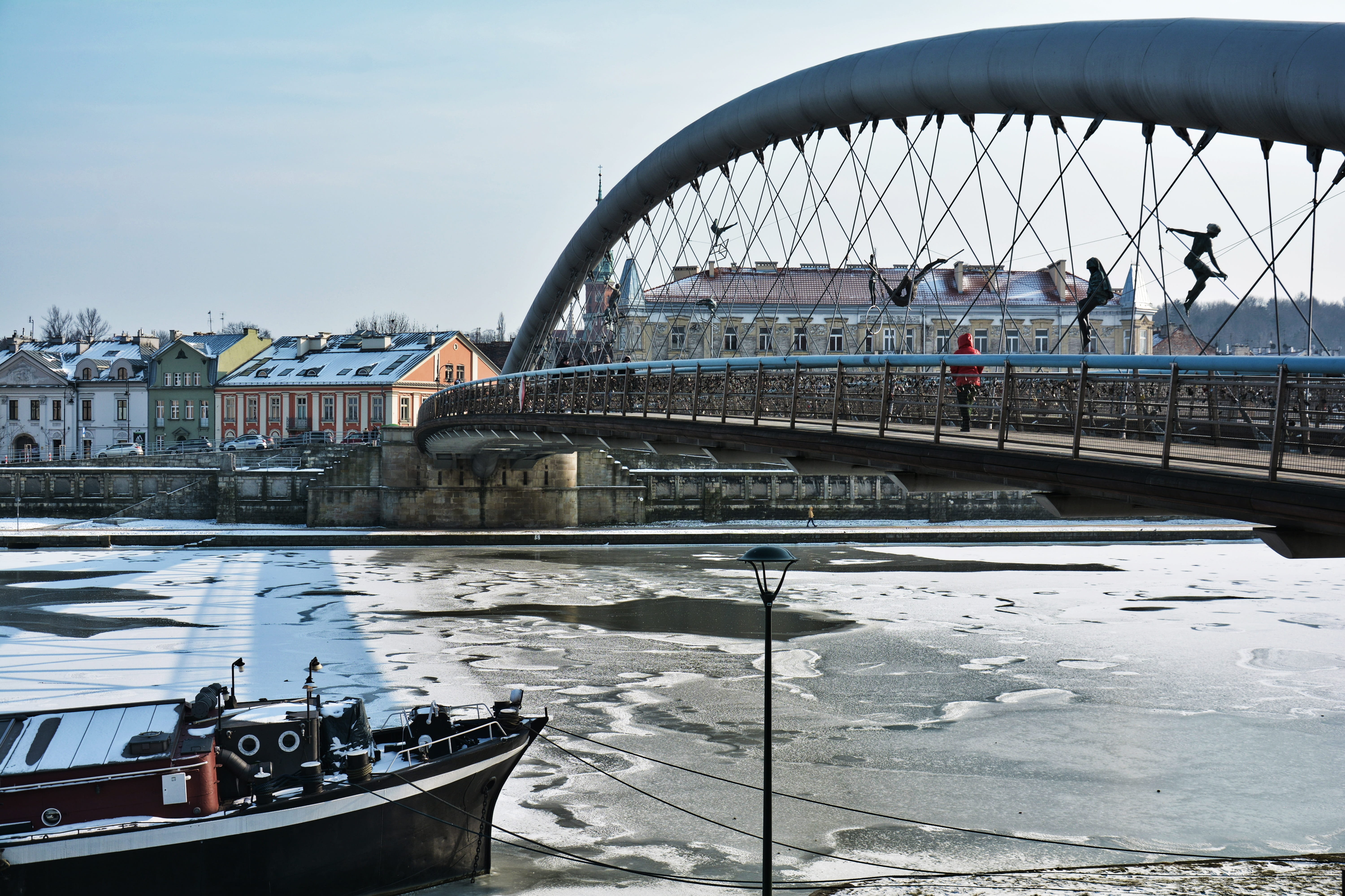 arch, landscape, connection, monuments, malopolska, bridge - man made structure, vistula, transportation, 5K, day, travel, wisla, sky, water, kazimierz, HD Wallpaper