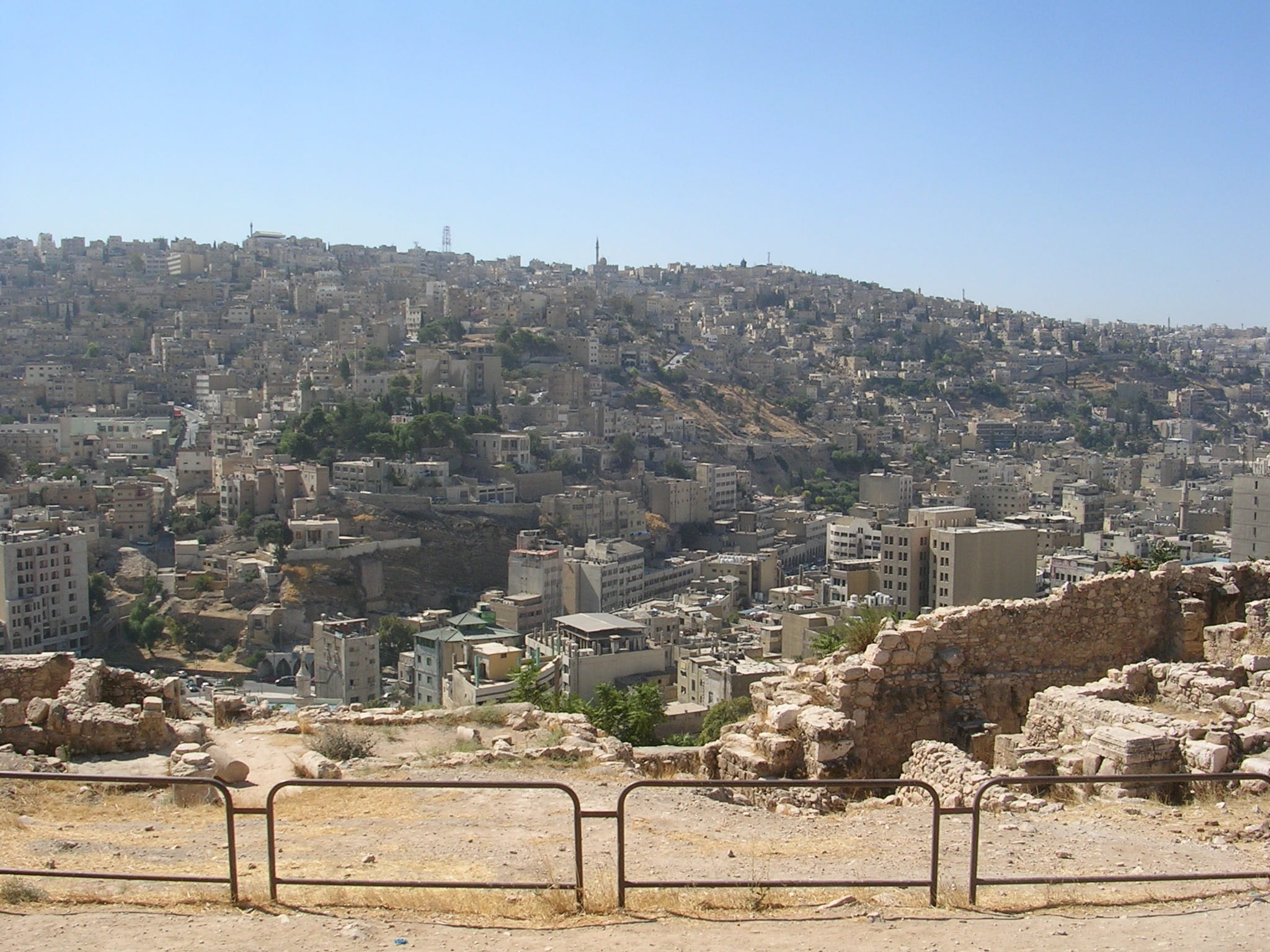 townscape, 1080P, ancient civilization, day, building exterior, crowded, history, middle east, residential district, amman, archaeology, sky, landscape, HD Wallpaper