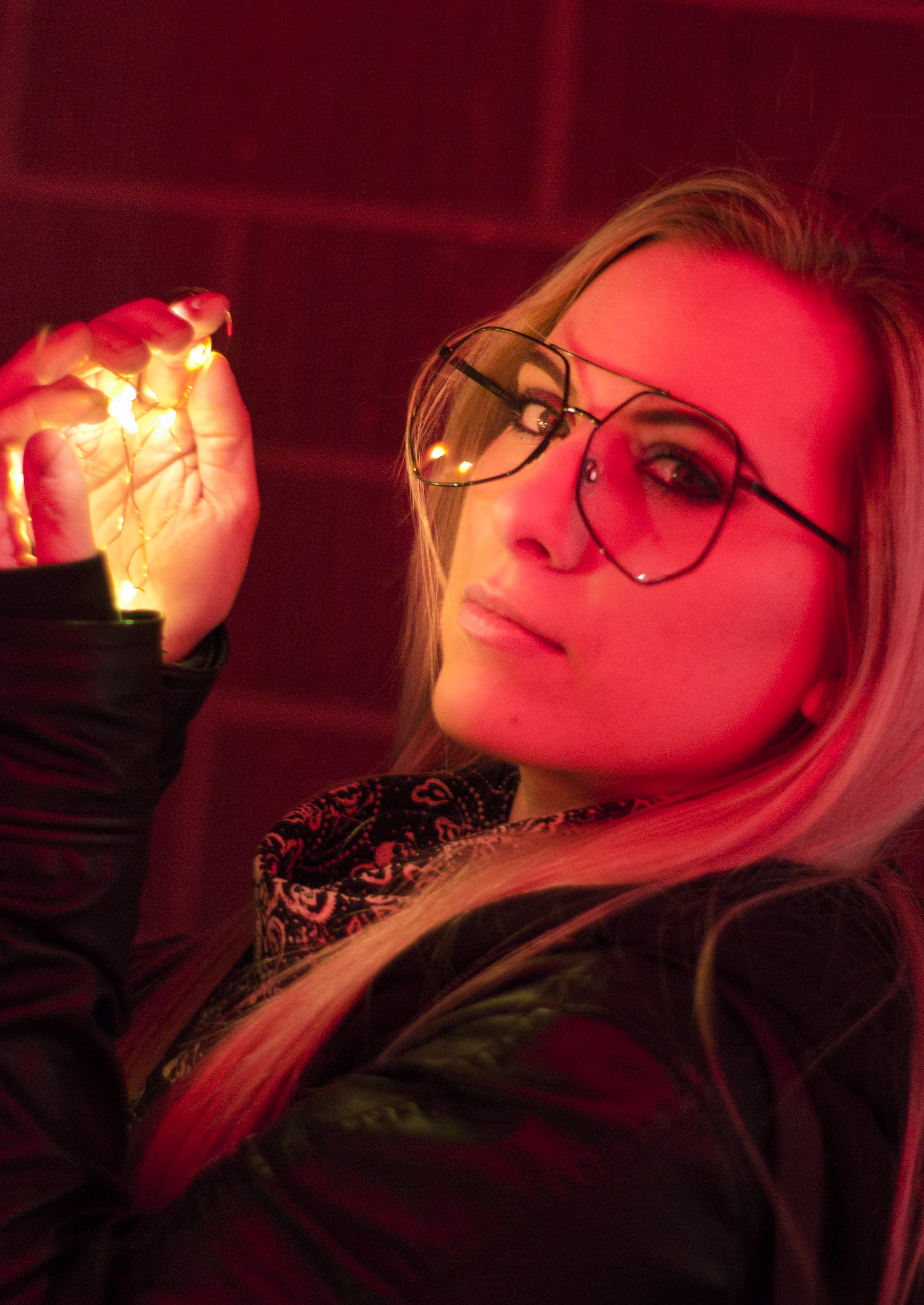 young adult, headshot, leisure activity, billings, girl, eyeglasses, lights, smork, light, real people, glasses, hairstyle, beauty, one person, red, beautiful woman, Phone HD Wallpaper
