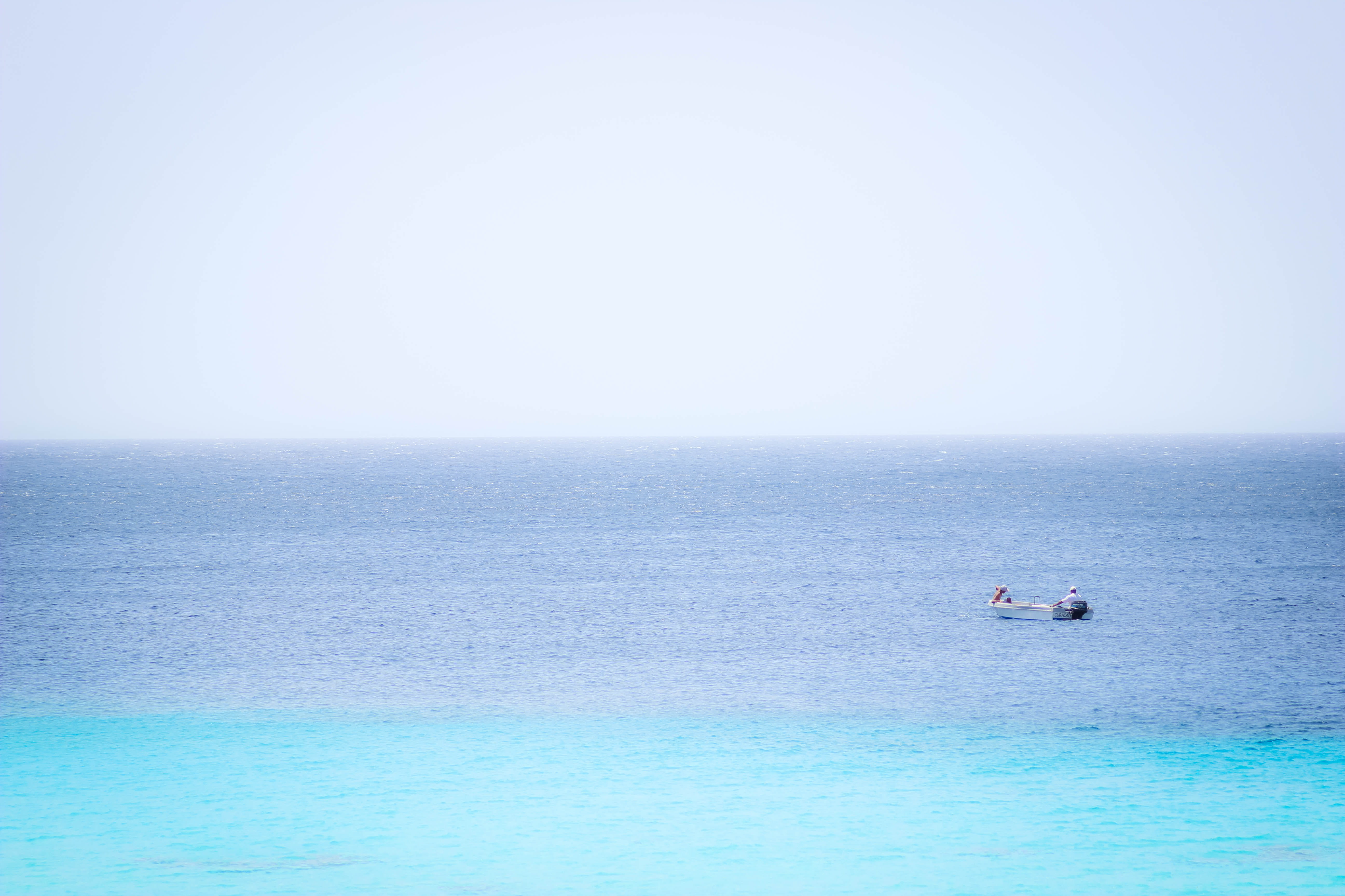 boat, sabana westpunt, sky, no people, day, turquoise colored, curcao, tranquil scene, water, nature, horizon, mode of transportation, sea, idyllic, outdoors, HD Wallpaper