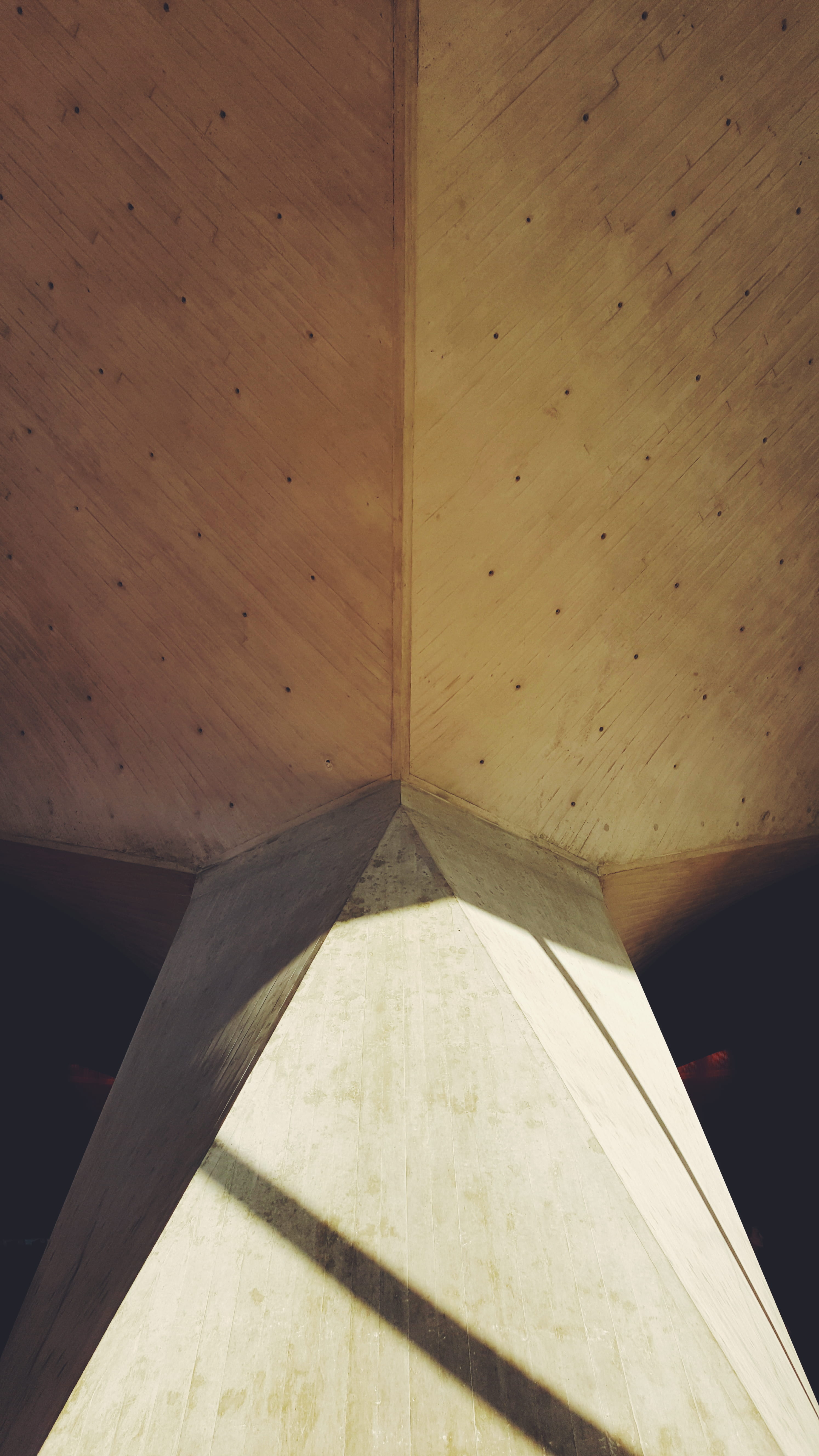 indoors, wooden, column, wood - material, untitled, low angle view, pillar, built structure, no people, architectural feature, shadow, structure, geometric shape, Phone HD Wallpaper