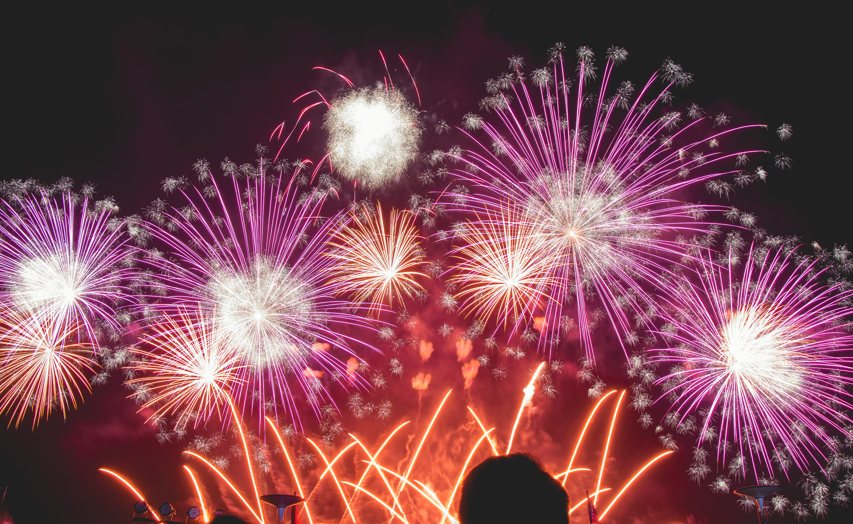 light show, person, sky, glowing, blurred motion, no people, firework, nature, event, multi colored, firework - man made object, festival, human, celebration, HD Wallpaper