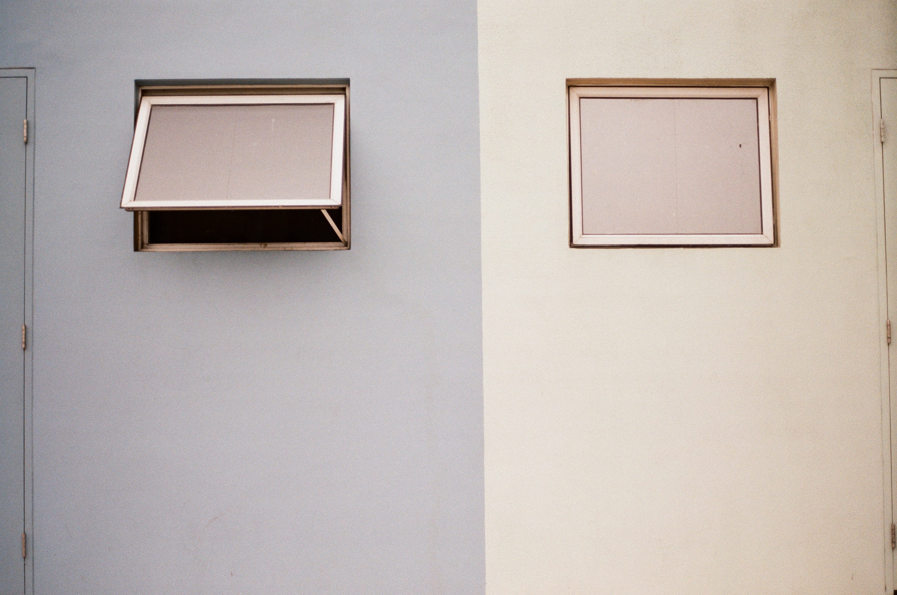 door, wall, frame, shelf, window, day, geometric shape, concrete, gray, cabin, rectangle, city, full frame, wall - building feature, open window, backgrounds, HD Wallpaper