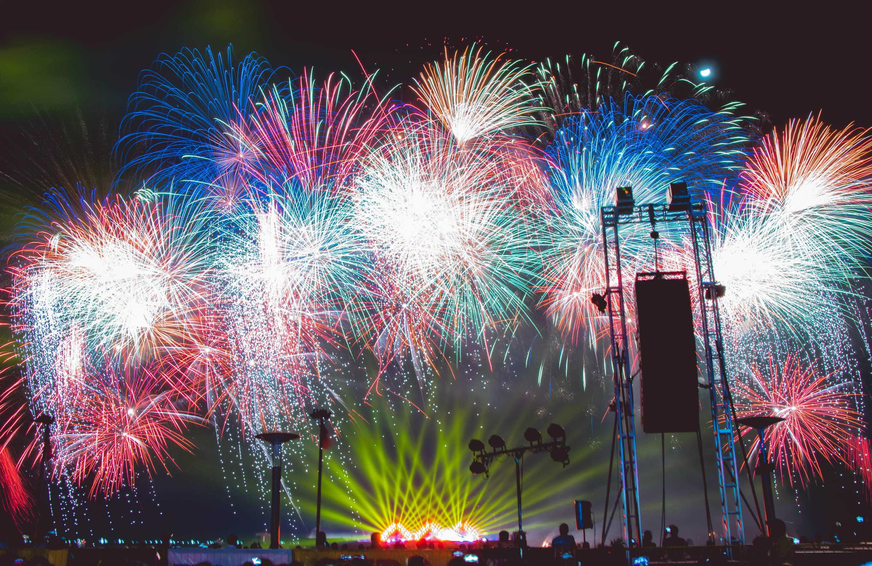 new year, color, sundown, person, arts culture and entertainment, pasay, nature, philippines, light, illuminated, firework, 4th of july, dusk, blue hour, HD Wallpaper