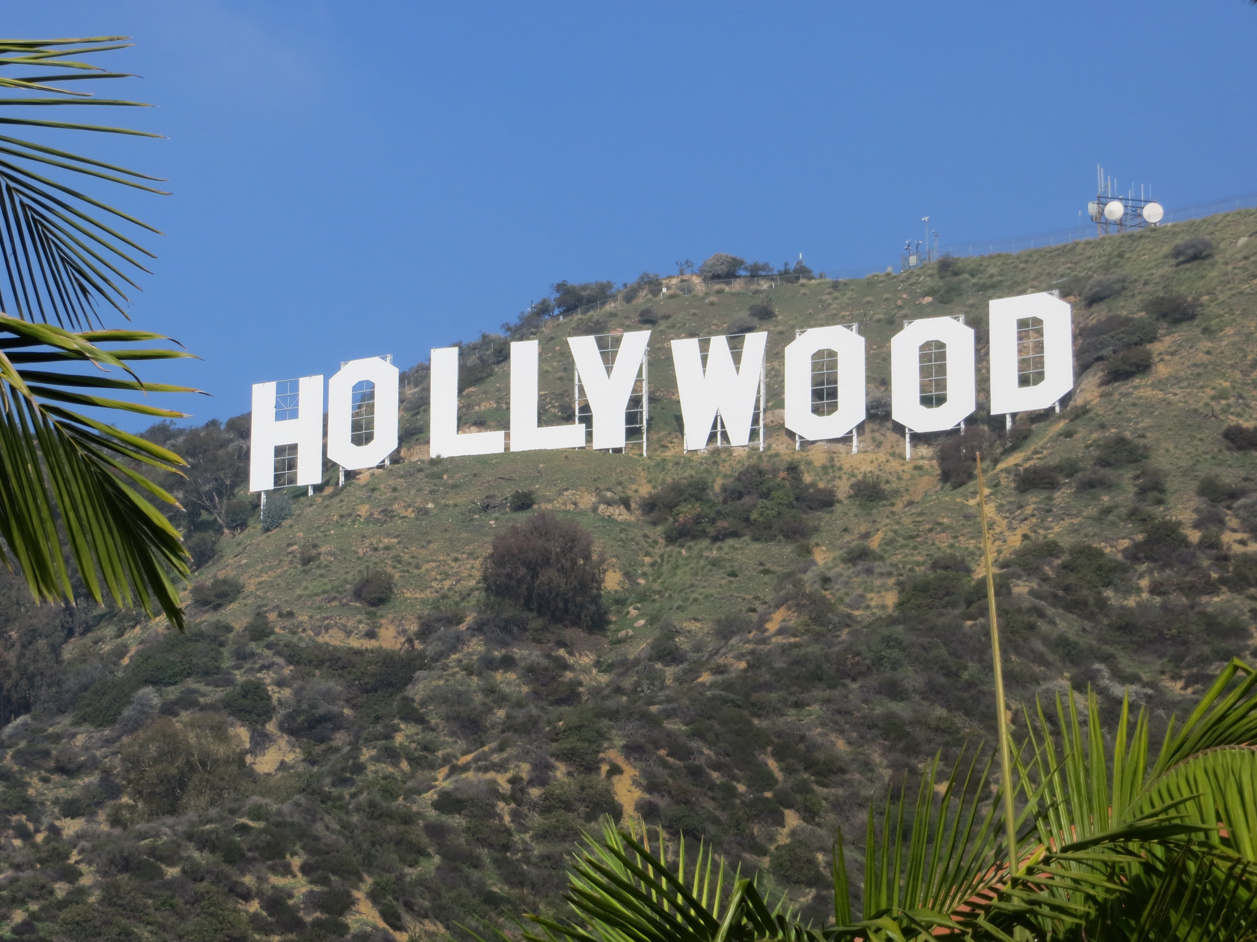 nature, mountain, architecture, communication, no people, building exterior, california, los angeles, sign, landscape, daytime, rock, day, hollywood, clear sky, HD Wallpaper