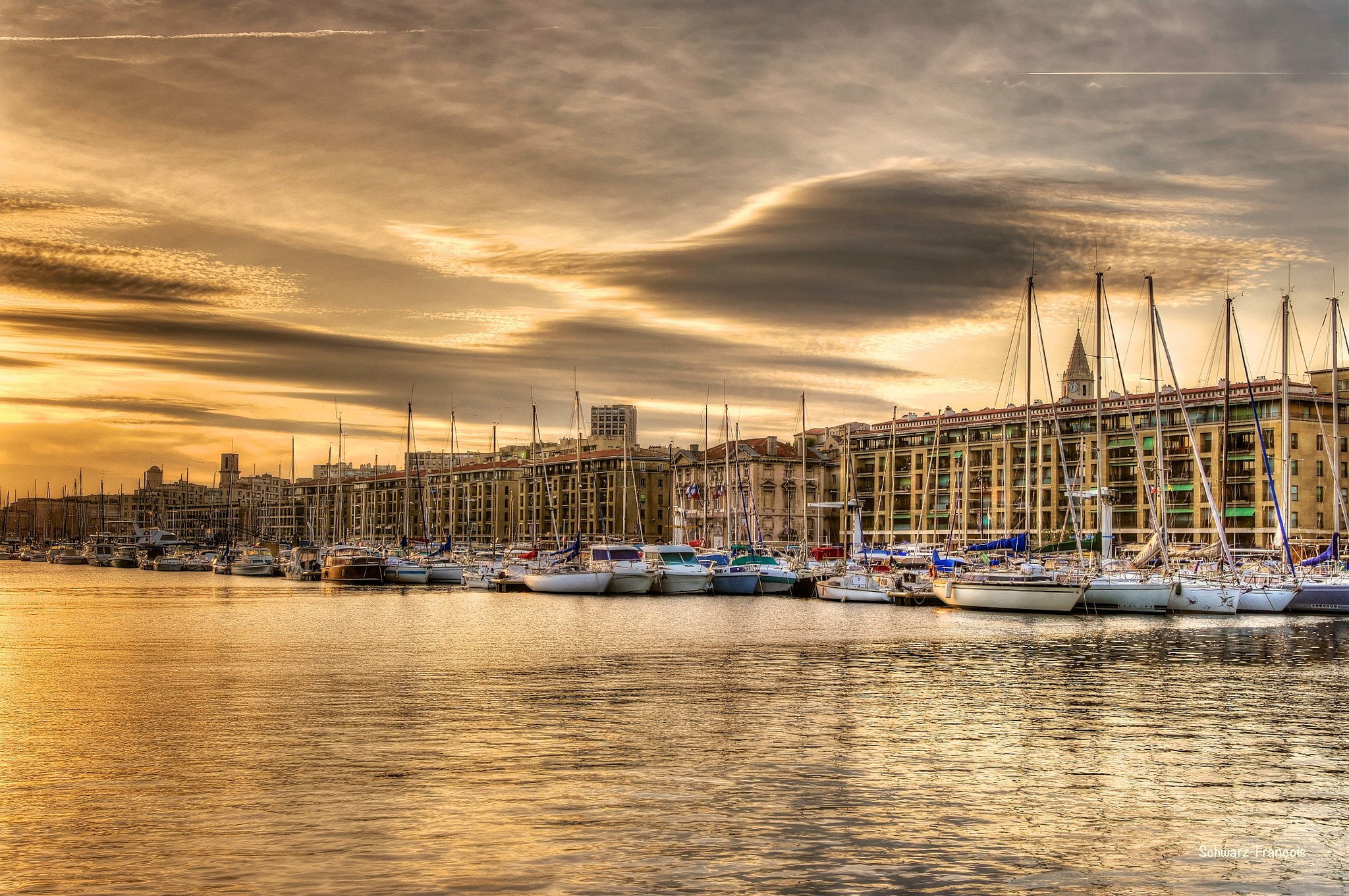 marseille, urban, monuments, vieux, 1080P, sea, provence, panorama, cities, port, panoramic, architecture, france, harbor, HD Wallpaper