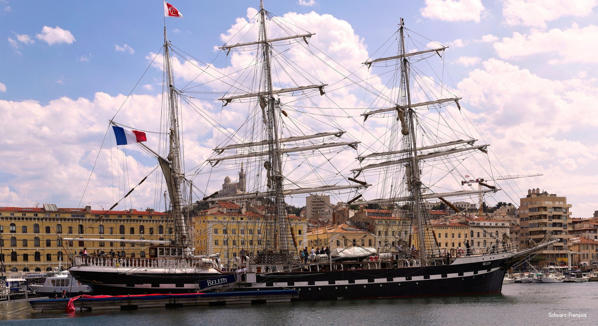 cities, sea, vieux, architecture, france, panoramic, panorama, 1080P, urban, port, monuments, harbor, provence, marseille, HD Wallpaper