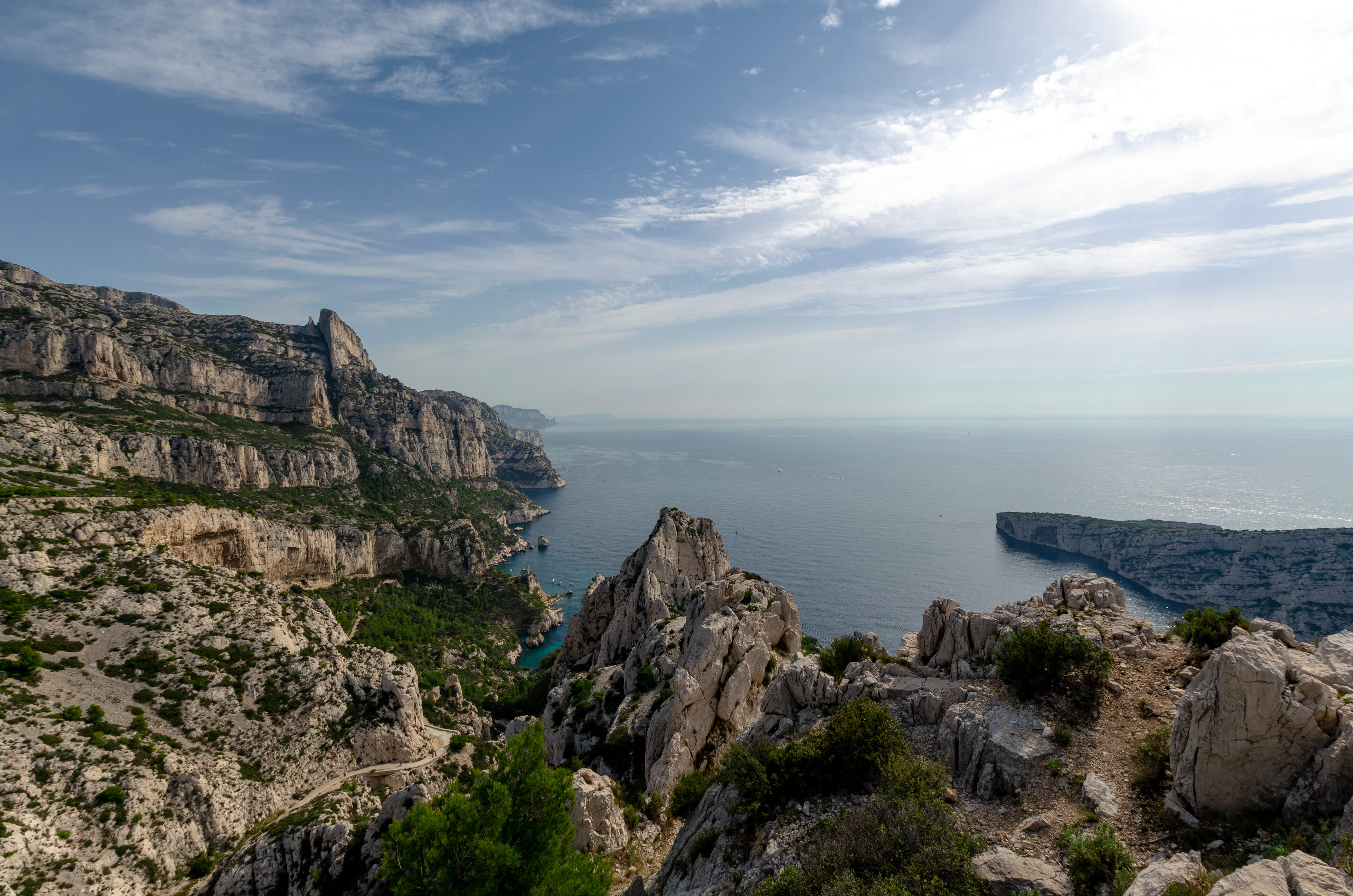 near, calanques, ocean, formation, hiking, sky, nature, travel, shoreline, wild, scenics - nature, rock, south of france, landscape, solid, rock - object, HD Wallpaper