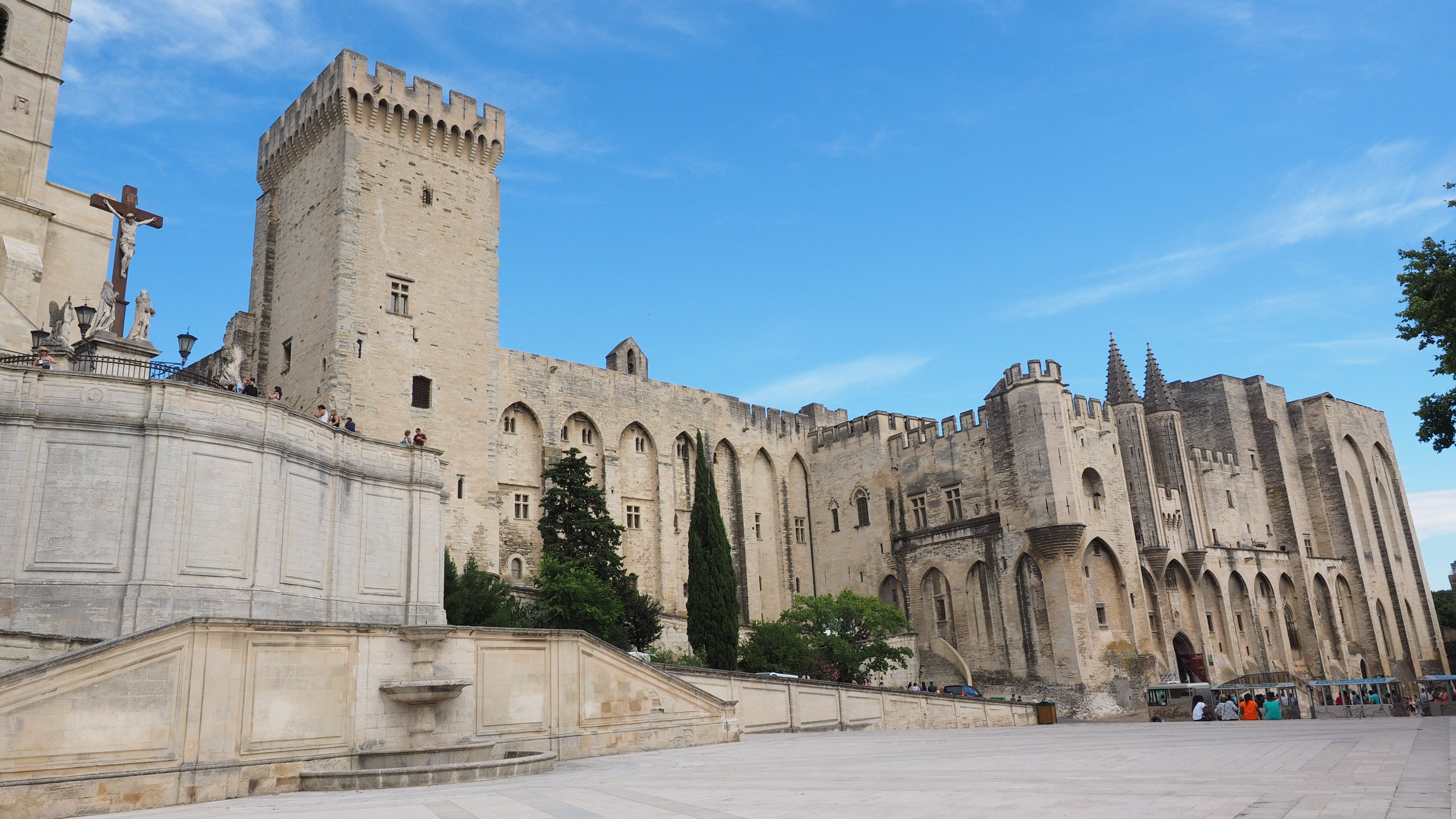 france, palais des papes, travel, building exterior, outdoors, avignon, south of france, nature, place of worship, travel destinations, built structure, HD Wallpaper