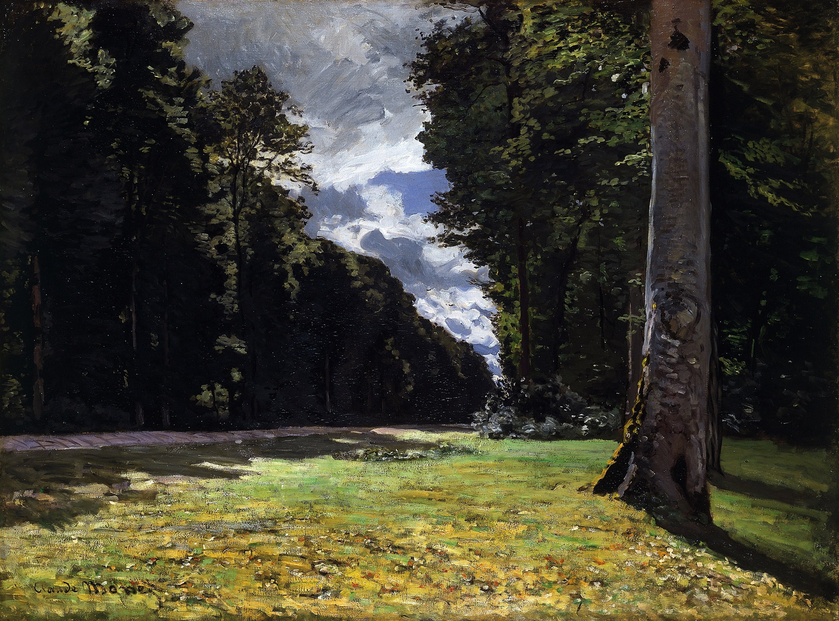1865, Claude Monet, 2K, The Pavé de Chailly, in the Forest of Fontainebleau, HD Wallpaper