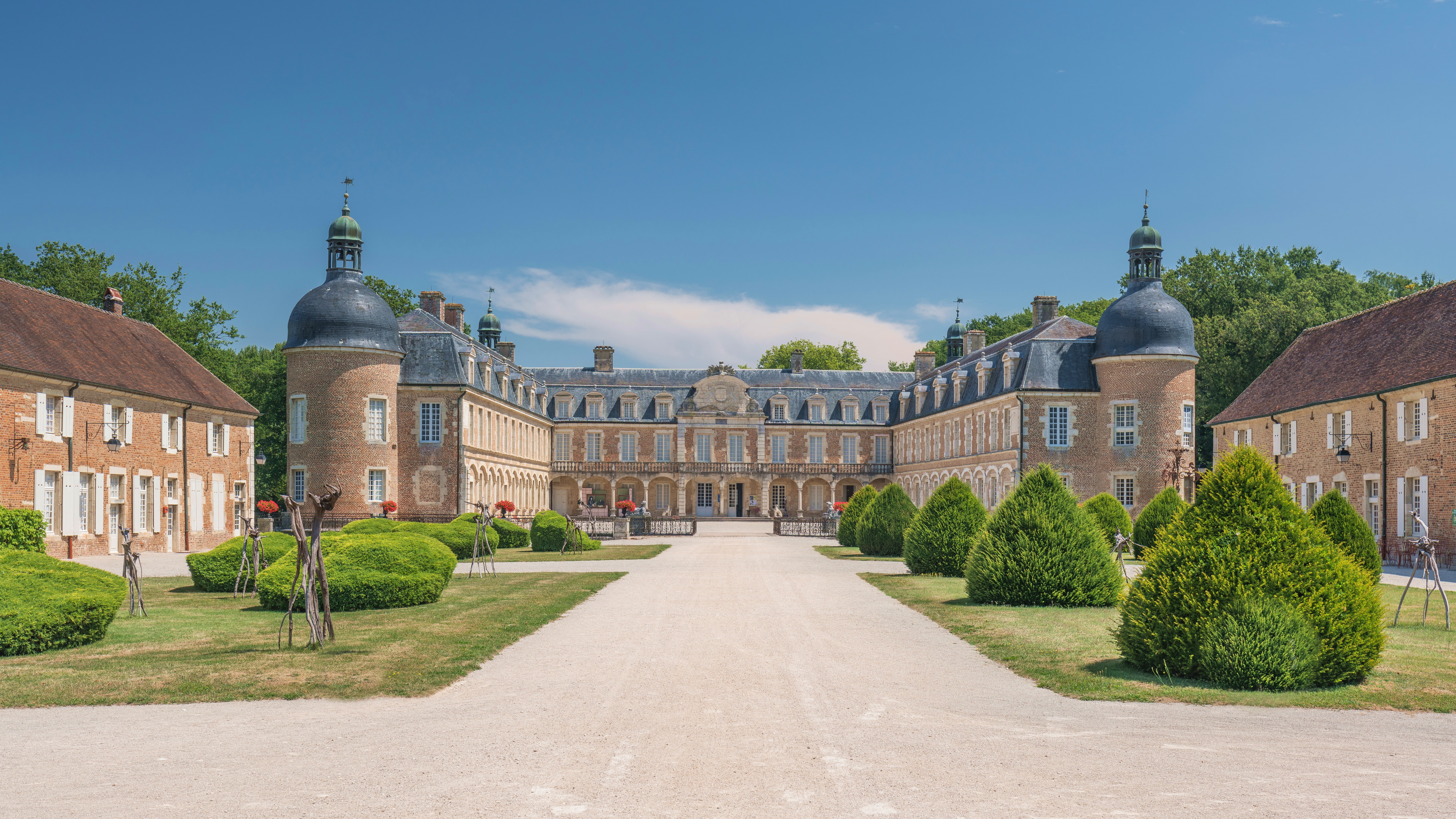 Park, France, Bourgogne, Burgundy, Palace Pierre-de-Bresse, castle, Palace, 8K, Castle of Pierre-de-Bresse, HD Wallpaper