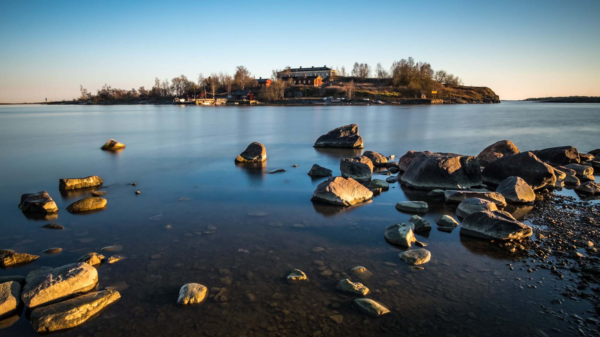 Harakka, geotagged, body of water, outdoors, night, Helsingfors, sunset, Seascape, ultra, water  sky, reflection, europe, long exposure, FI, water, photographu, HD Wallpaper
