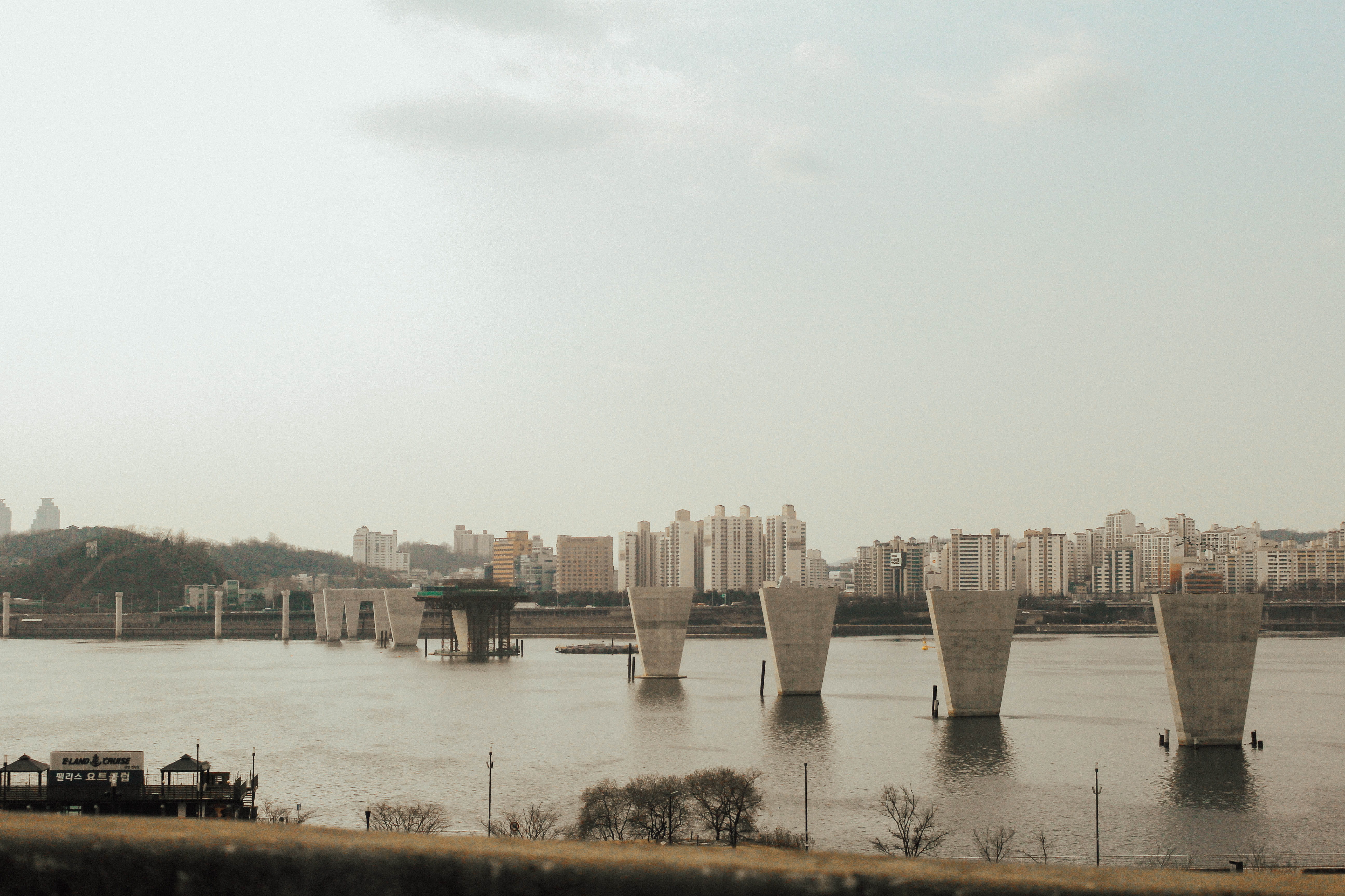 city, han river, wanderlust, apartments, outdoors, sky, transportation, building, downtown, cityscape, view, bridge, built structure, connection, river, HD Wallpaper