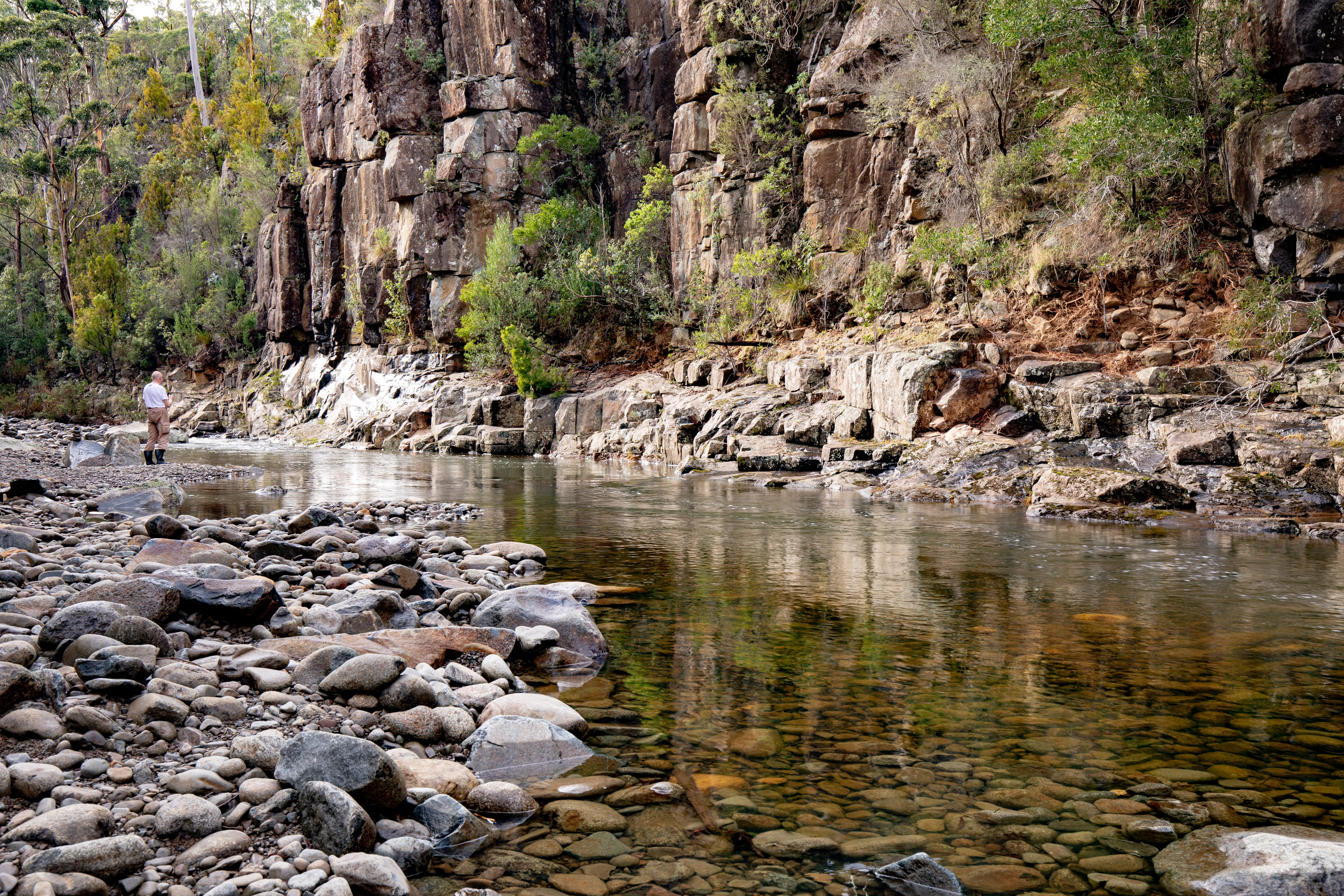 flowing, eroded, day, beauty in nature, tranquil scene, outdoors, flowing water, tree, rock formation, scenics - nature, australia, rock - object, plant, HD Wallpaper