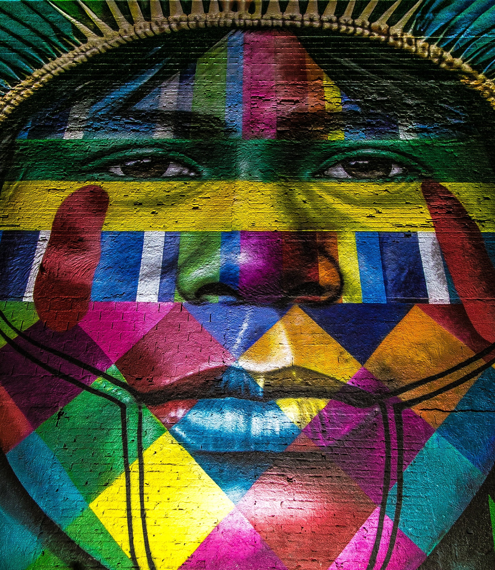pattern, art, one person, headshot, vibrant color, multicolored, kobra, paint, multi colored, graffiti, adult, rio2016, brazilian, 1080P, urban, creativity, Phone HD Wallpaper