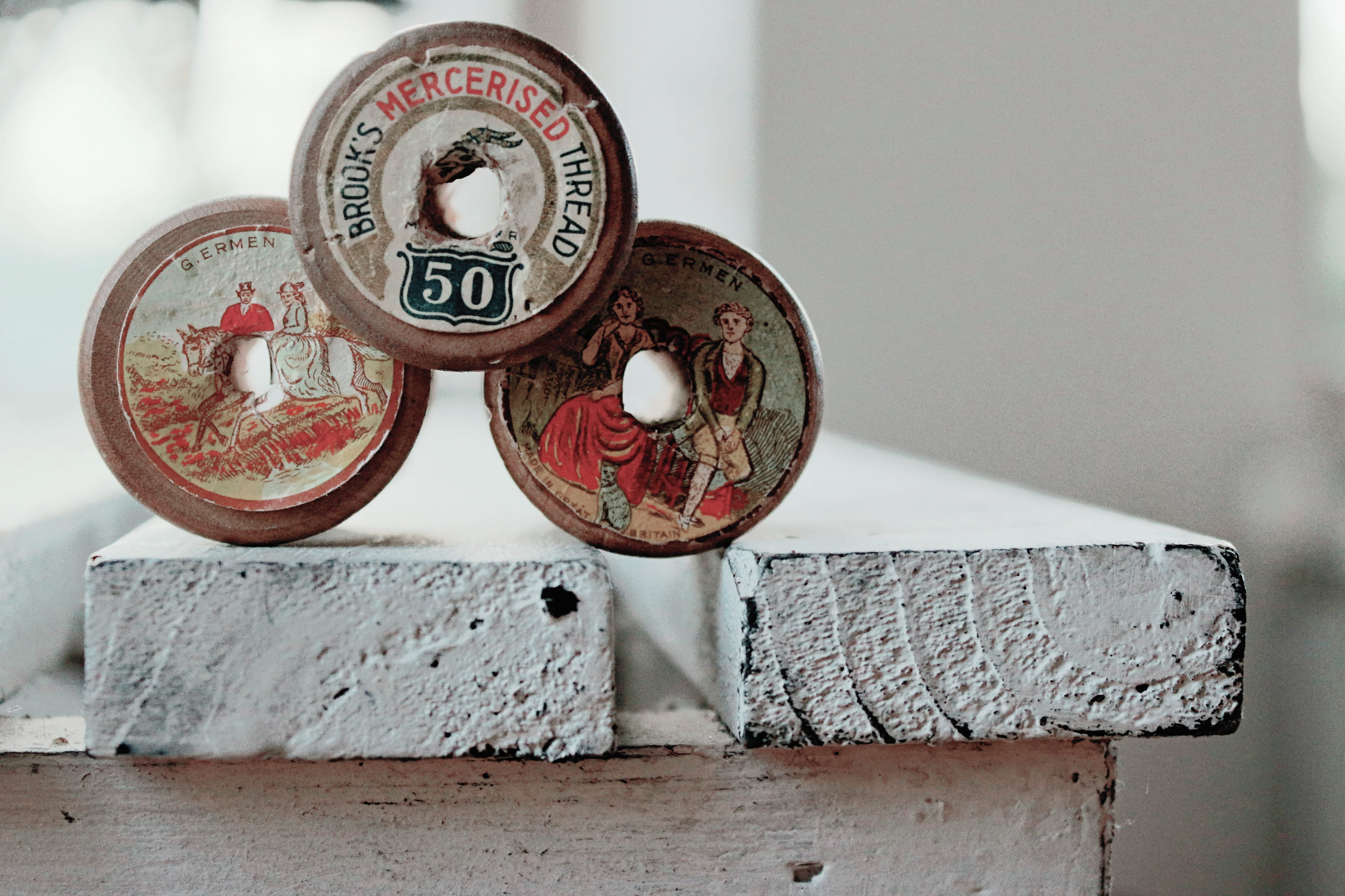 table, history, wall - building feature, text, coins, yarn, spool, photo, still life, indoors, day, floral pattern, group of objects, 4K, threads, thread, HD Wallpaper