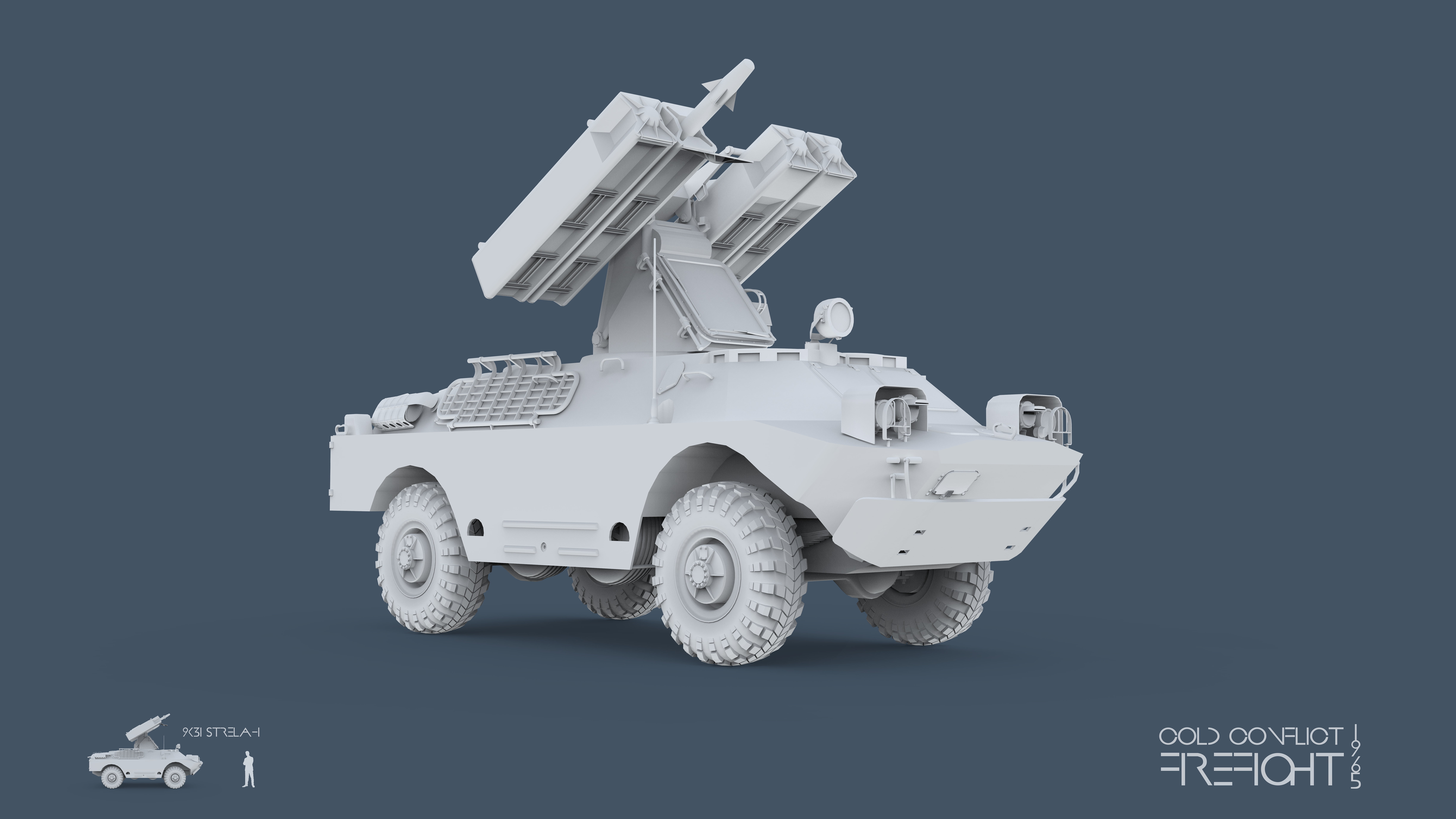 the rocket the earth-air, Firefight 1985, Strela-1, CC Firefight 1985, 8K, SA-9, BRDM 2, ground to air missile, keyshot, 9K31, Gaskin, 3ds max, cold conflict, HD Wallpaper