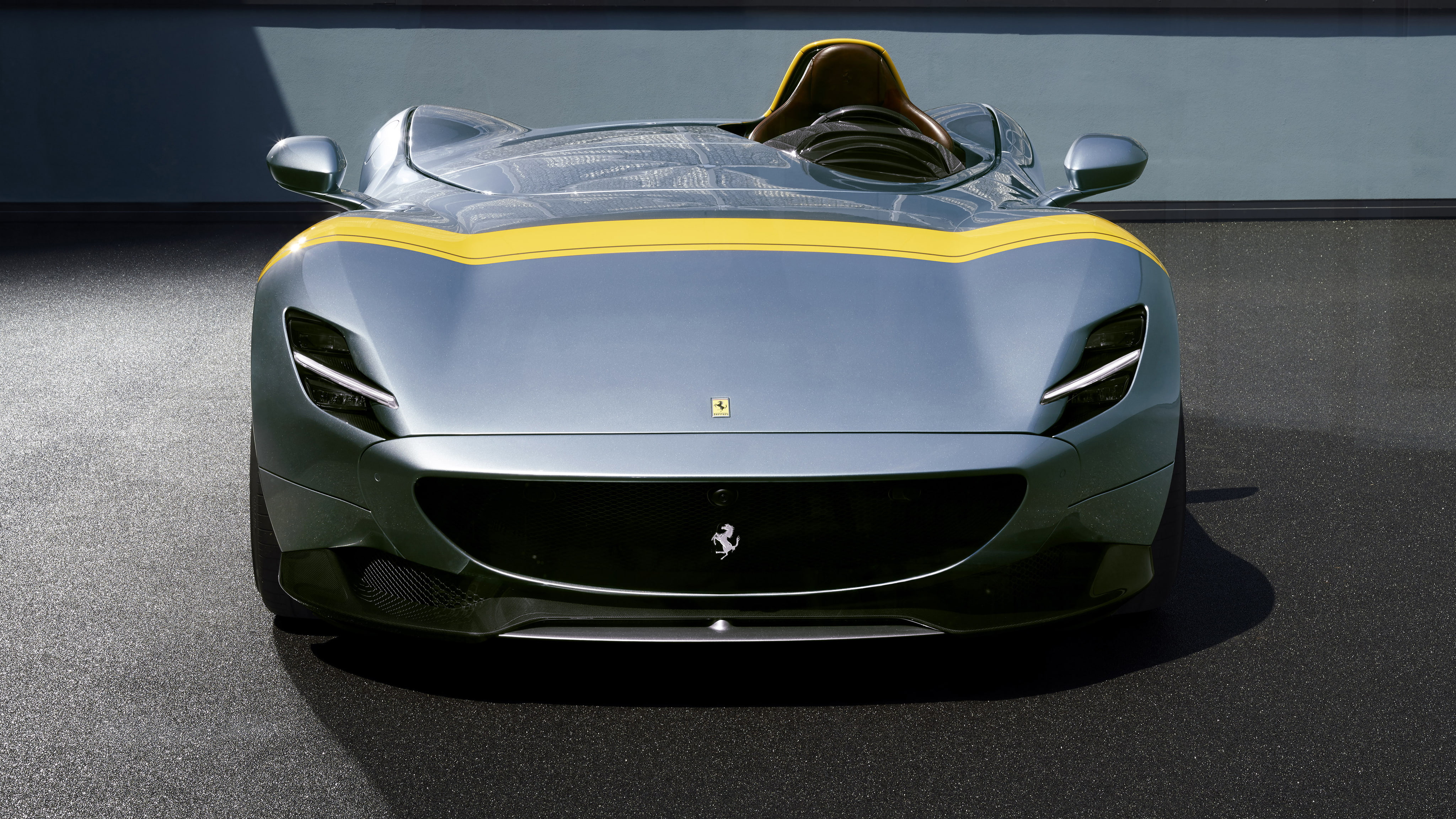 indoors, travel, single object, car, yellow, absence, city, still life, land vehicle, transportation, sp, no people, Ferrari, racecar, SP1, day, k, Monza, HD Wallpaper