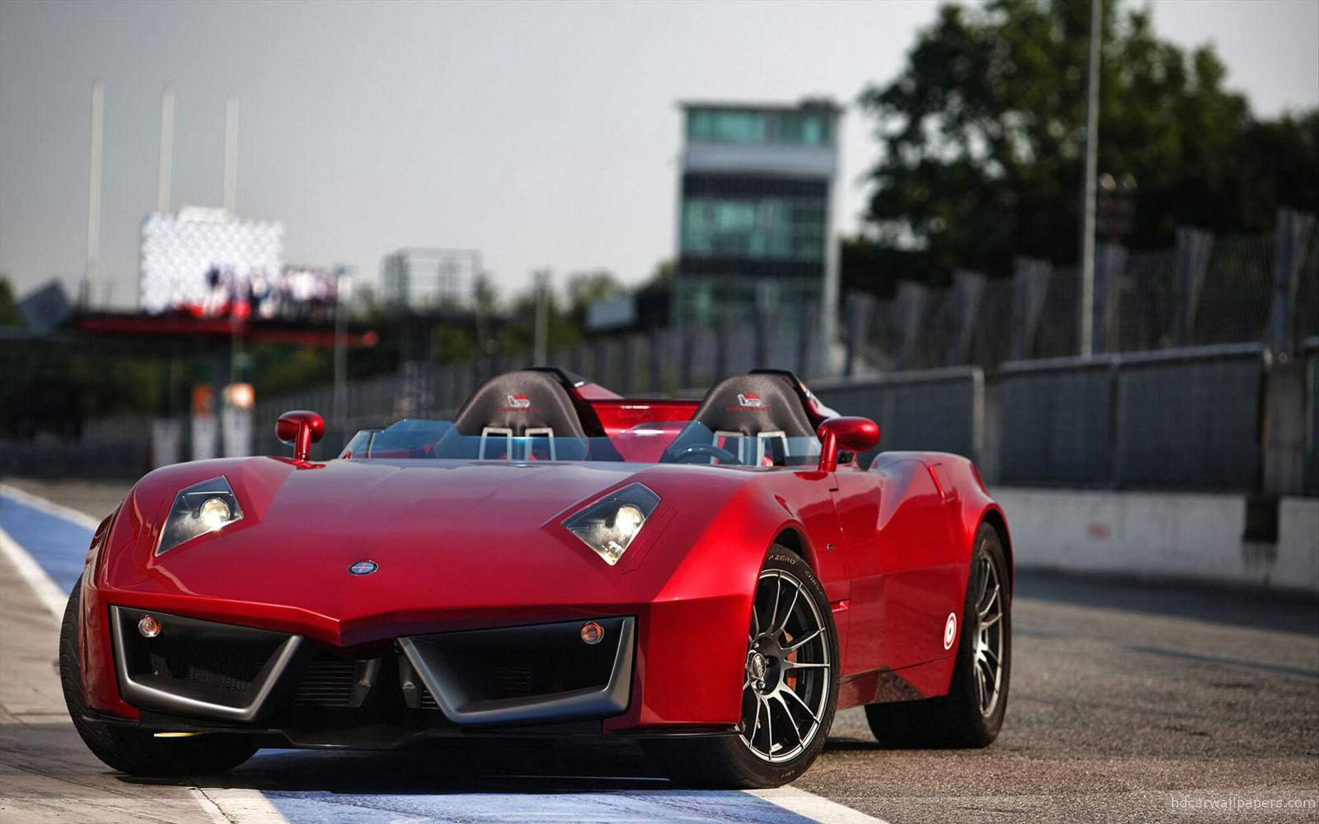 red, convertible, other cars, 1080P, cars, monza, codatronca, 2012, car, spada, HD Wallpaper