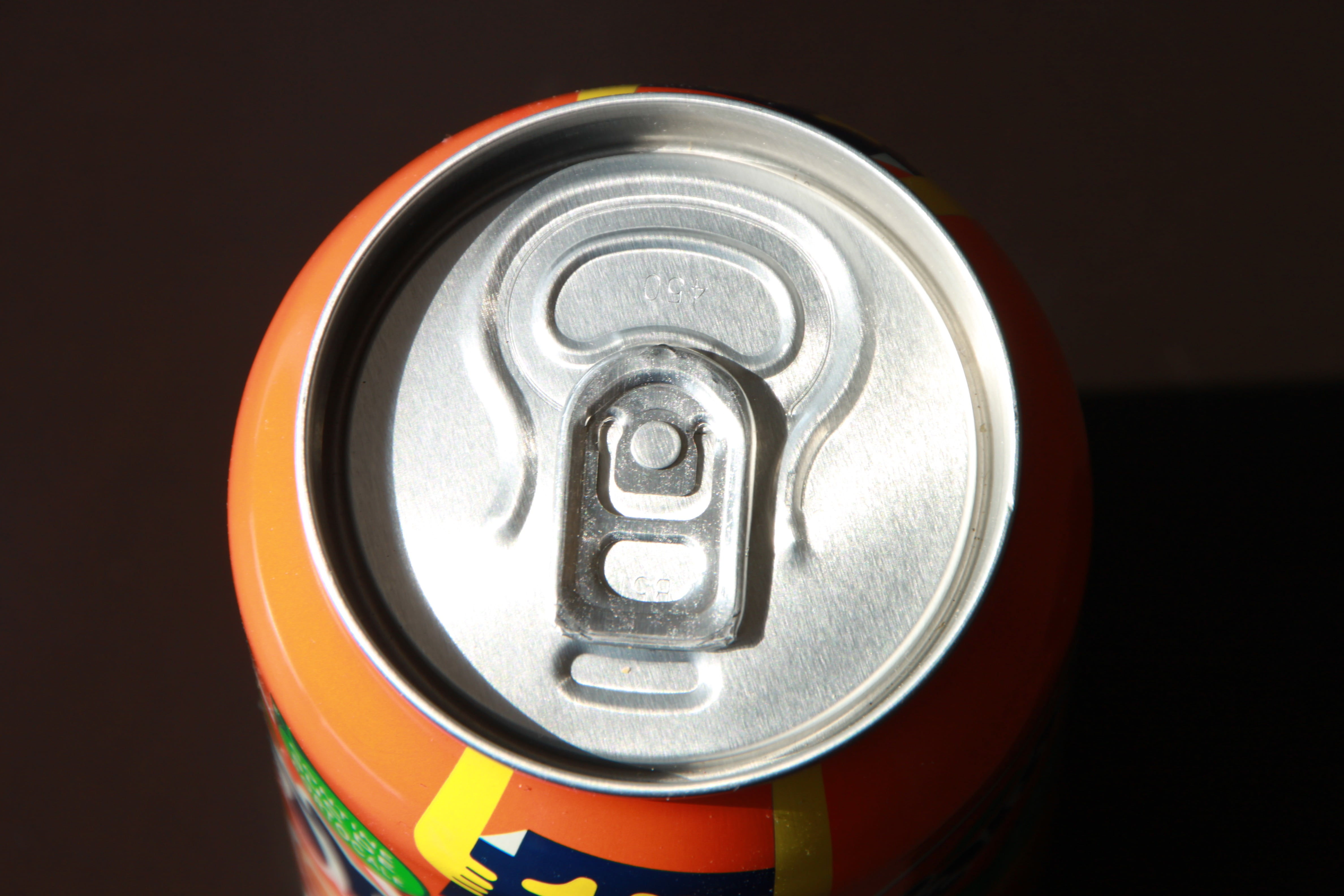 orange, directly above, indoors, editorial, food and drink, 4K, cylinder, beer - alcohol, fanta, single object, soda, drink can, drink, black background, HD Wallpaper