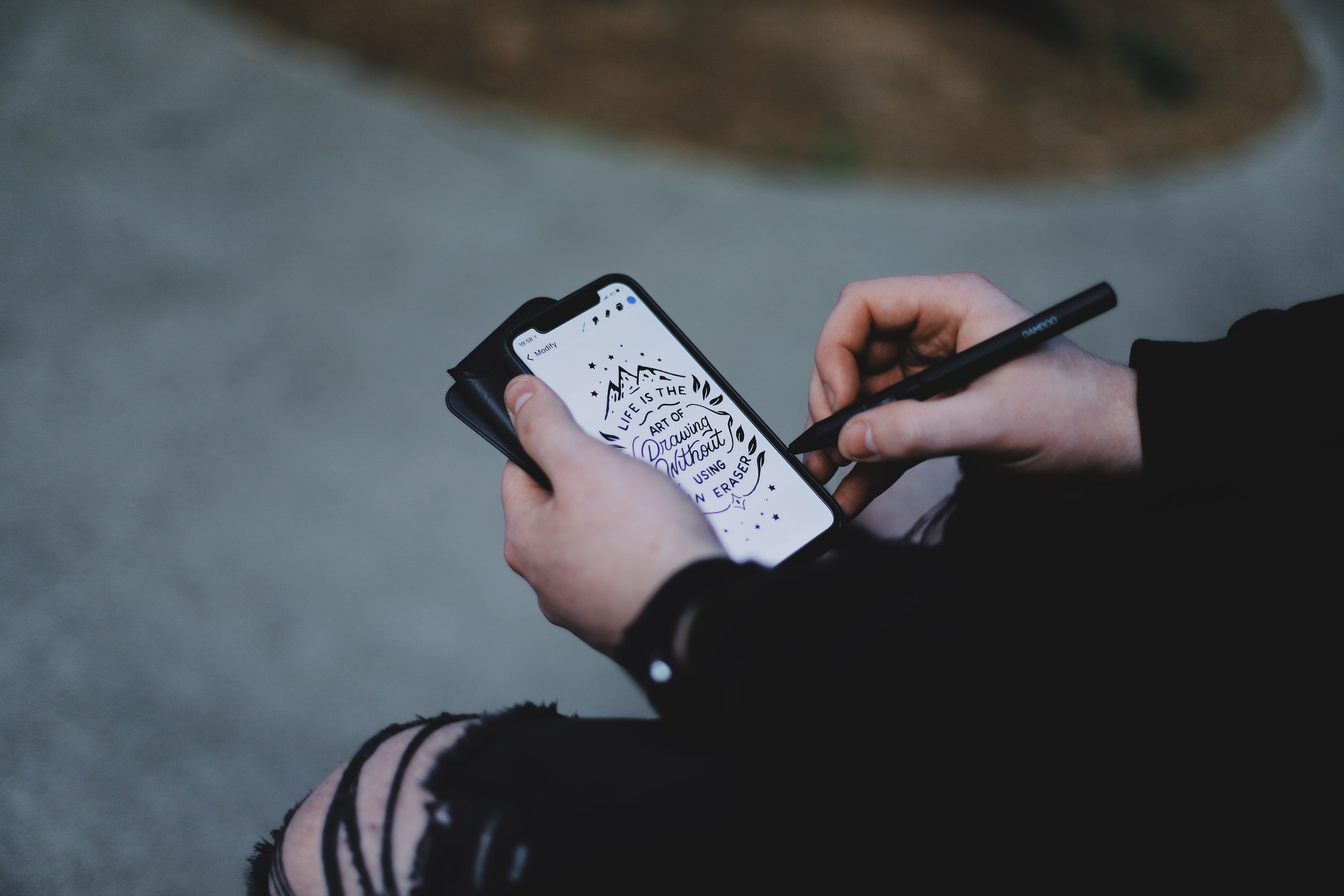 mobile phone, outdoors, person, space, dark, human body part, technology, communication, real people, wacom, one person, x, holding, hand lettering, portable information device, HD Wallpaper