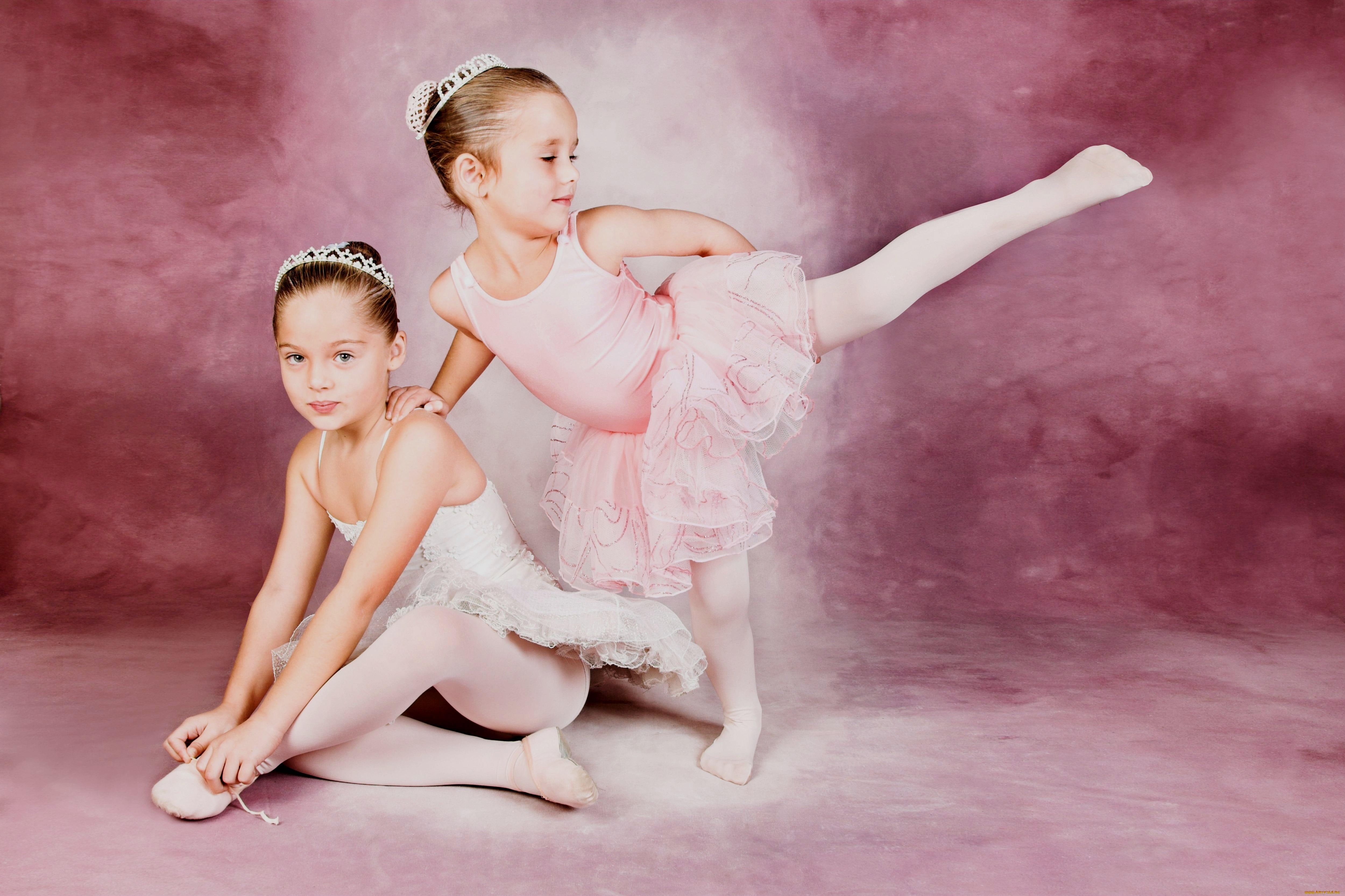 color, two-cute-ballerinas, ballerinas, 4K, cute, two, image, HD Wallpaper