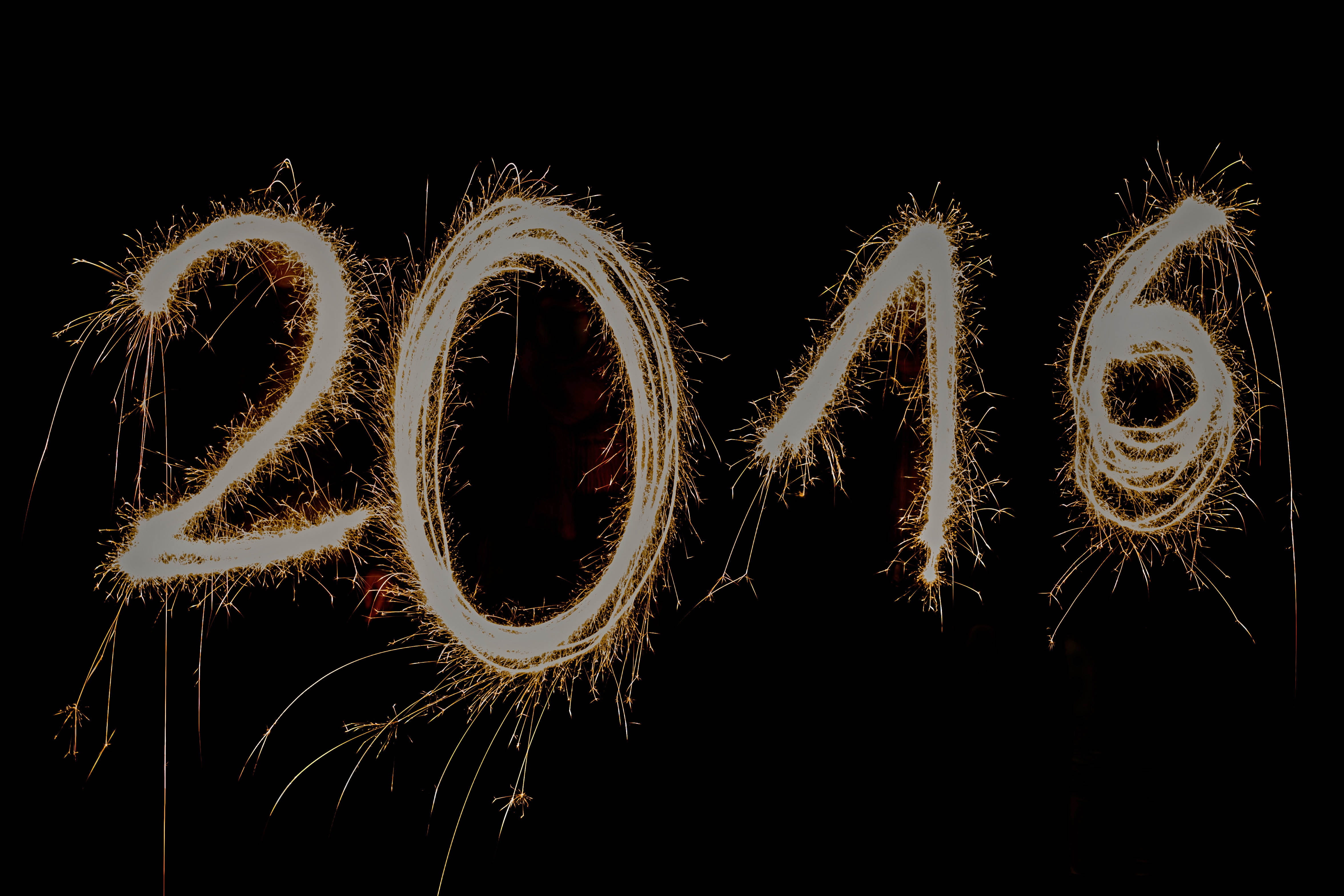 night, year, burning, shower of sparks, fireworks, text, light, arts culture and entertainment, sparkler, fireworks art, creativity, new years eve 2016, HD Wallpaper