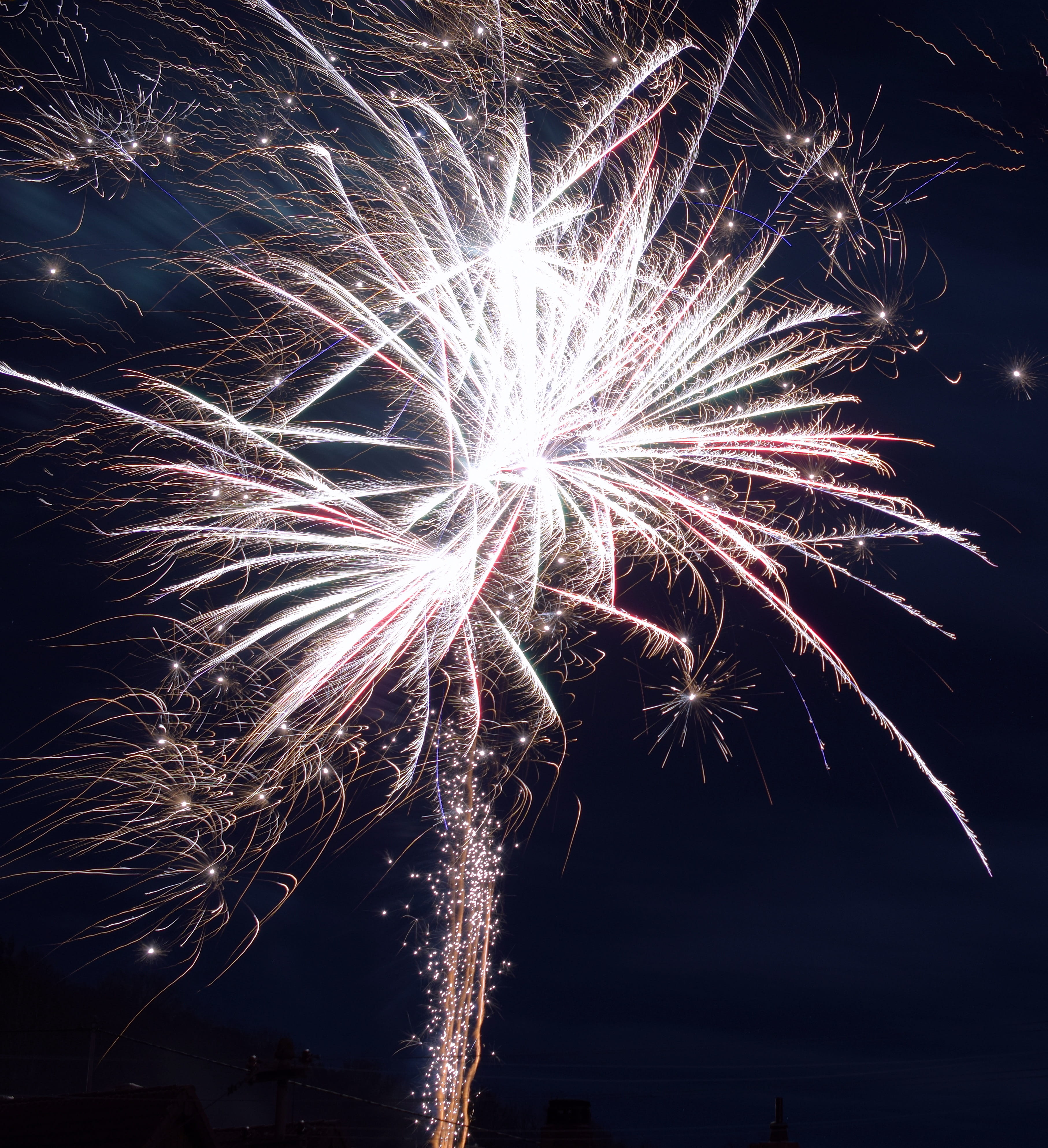 rocket, glowing, smoke - physical structure, firework display, illuminated, shower of sparks, sky, long exposure, night, turn of the year, low angle view, Phone HD Wallpaper