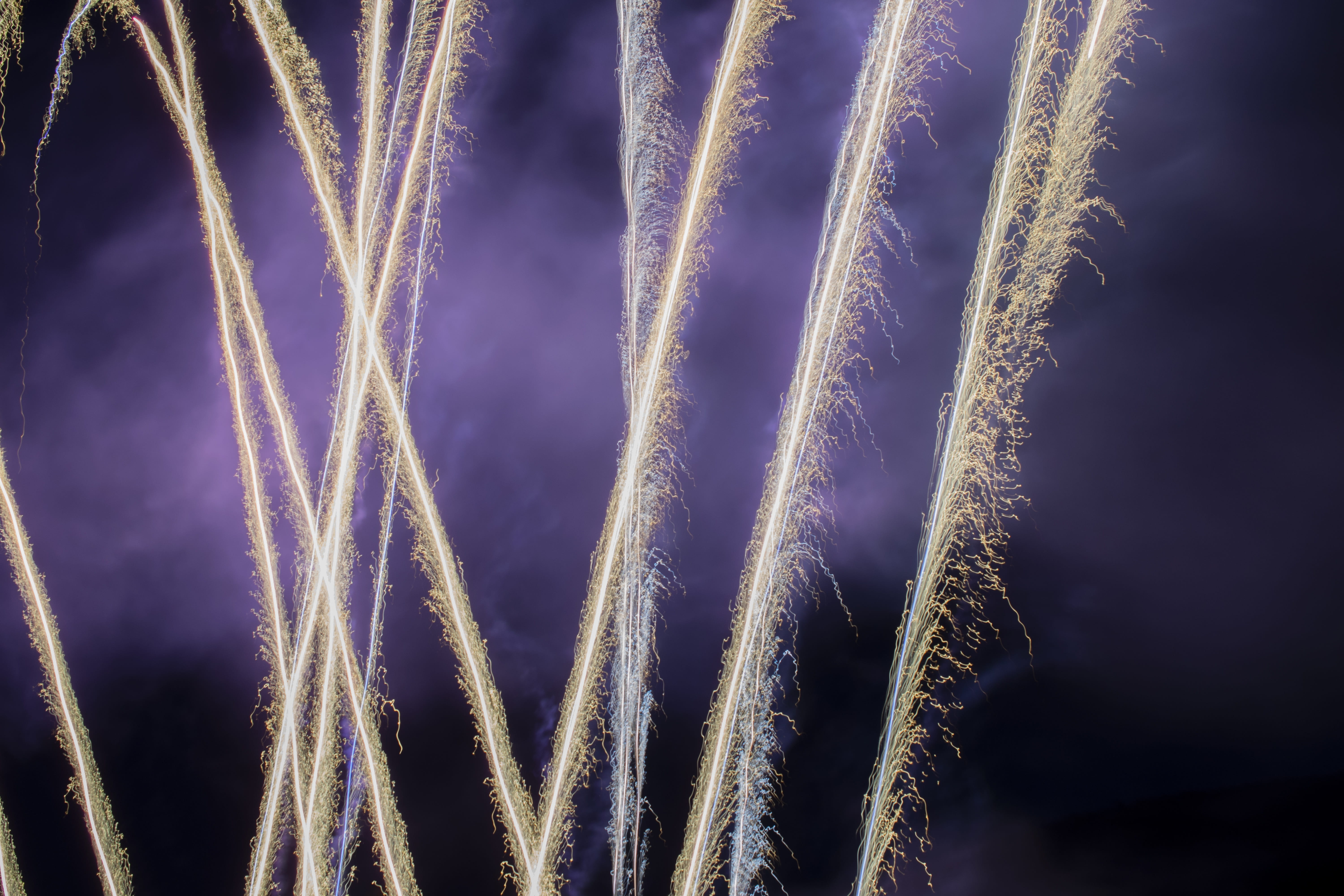 pyrotechnics, fountain, sylvester, new years eve, day, growth, eve, shower of sparks, shining, turn of the year, midnight, pattern, sunlight, plant, fireworks, HD Wallpaper