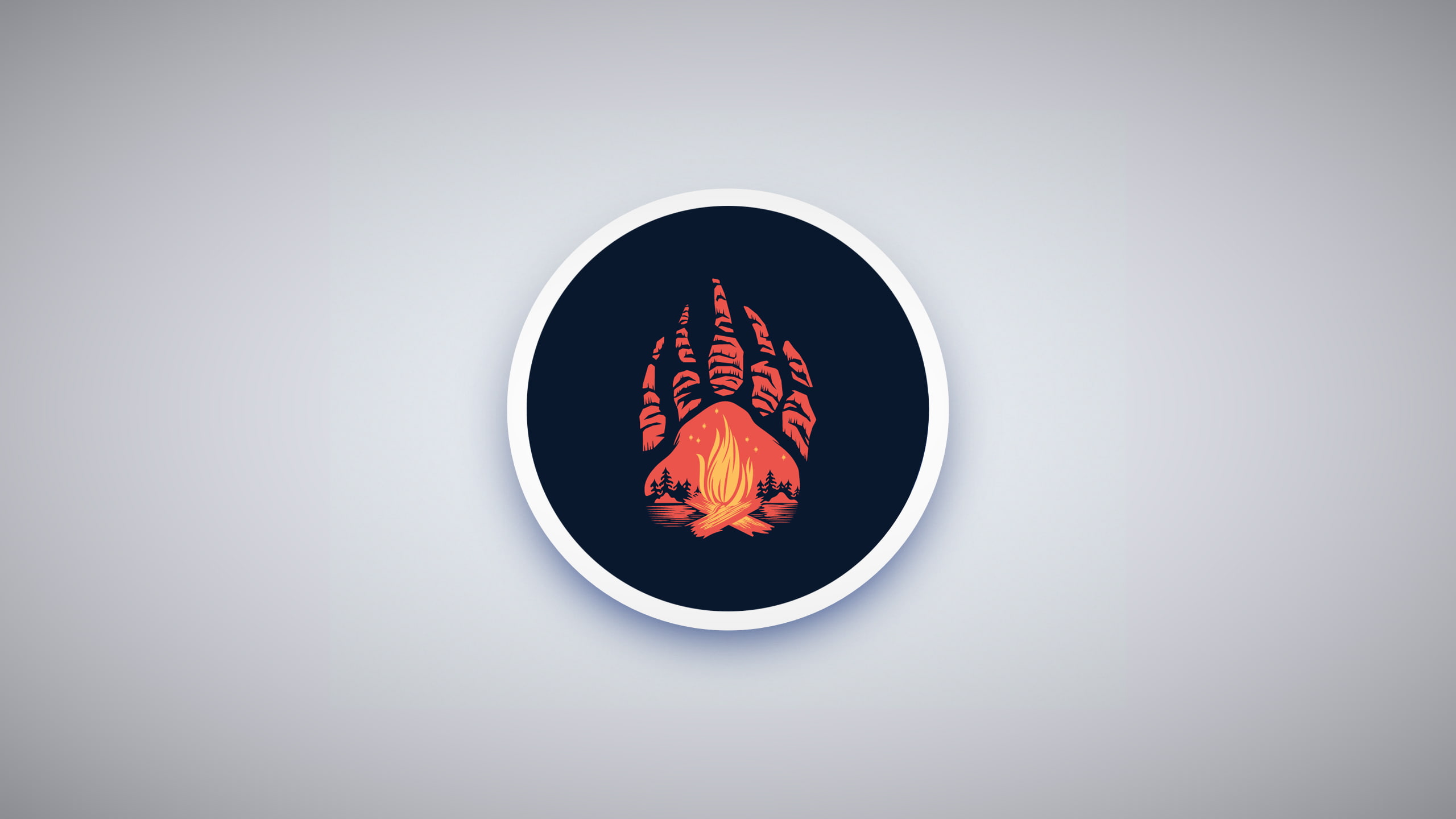 triangle, circle, fire, minimalism, 2K, HD Wallpaper