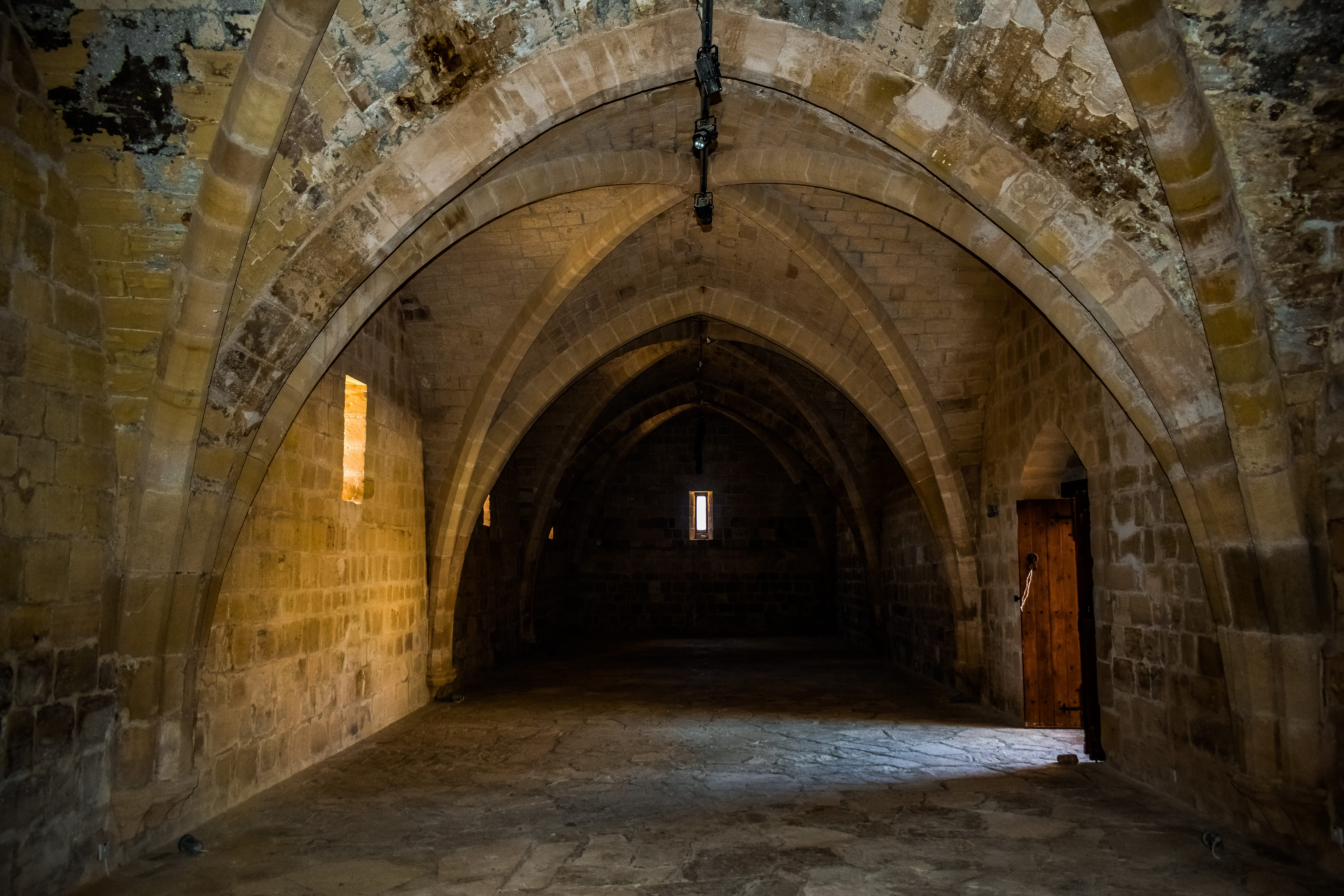 arcade, kouklia, architecture, empty, illuminated, no people, light, indoors, architectural column, the way forward, 5K, building, cyprus, aphrodites sanctuary, HD Wallpaper