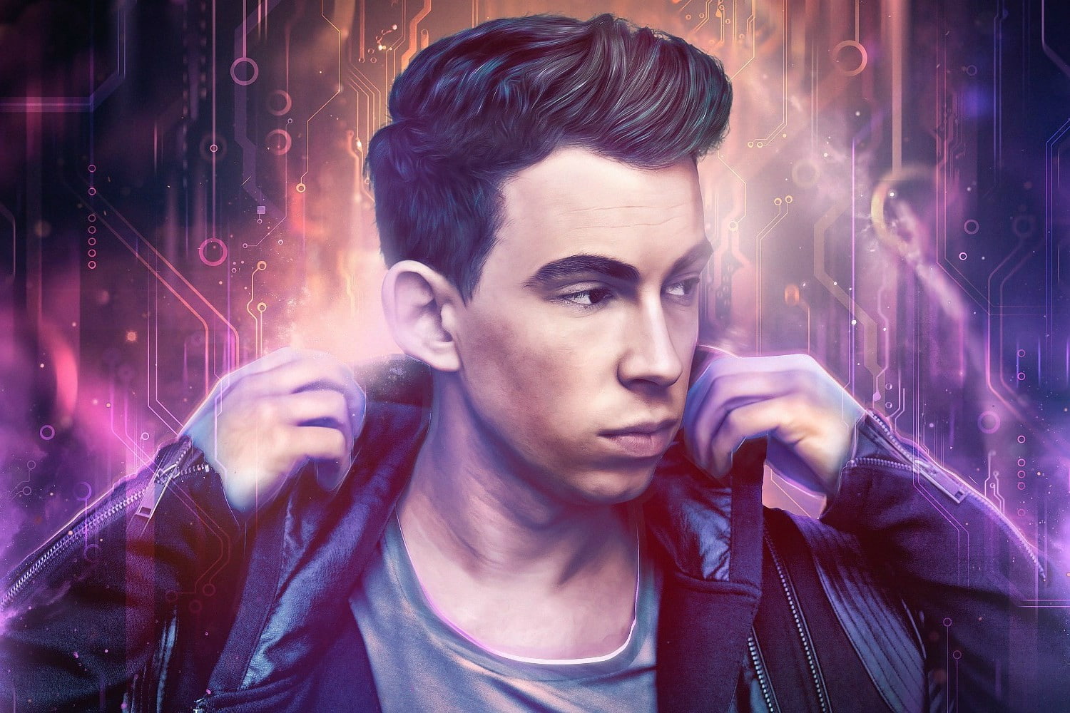 beautiful people, smoking issues, smoke - physical structure, young adult, music, lifestyles, handsome, leather, men, nightlife, one person, contemplation, HD Wallpaper