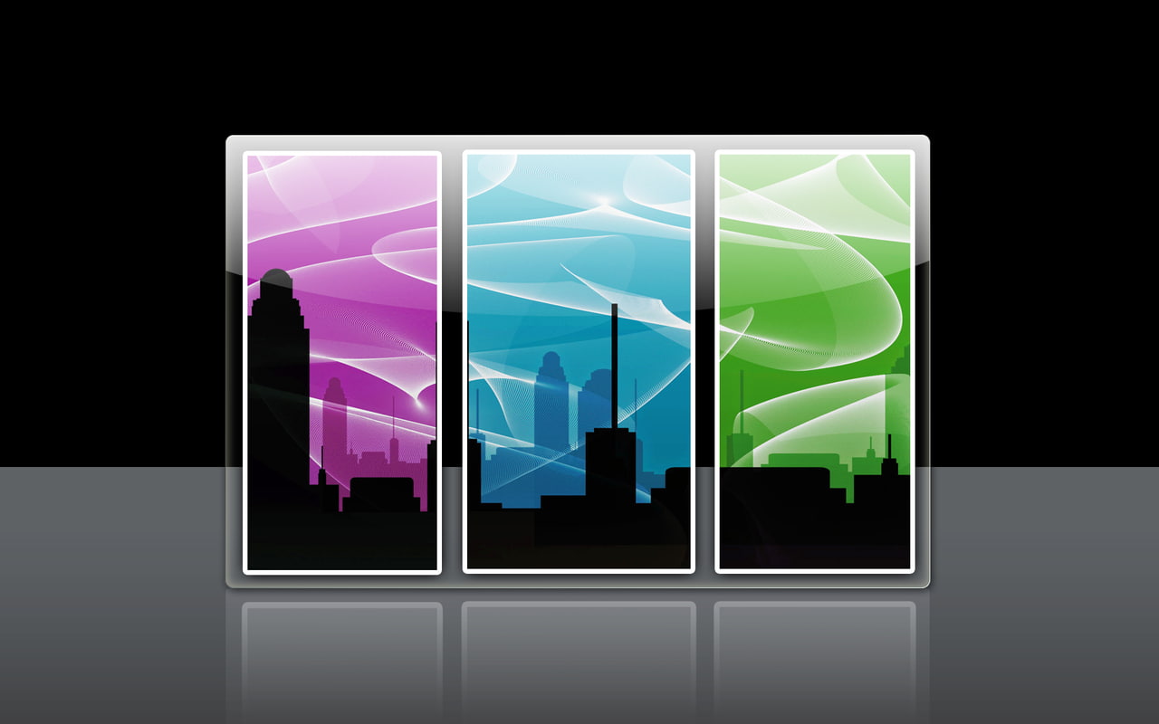 artistic, hd, panel, 720P, high, painting, rise, silhouette, building, HD Wallpaper