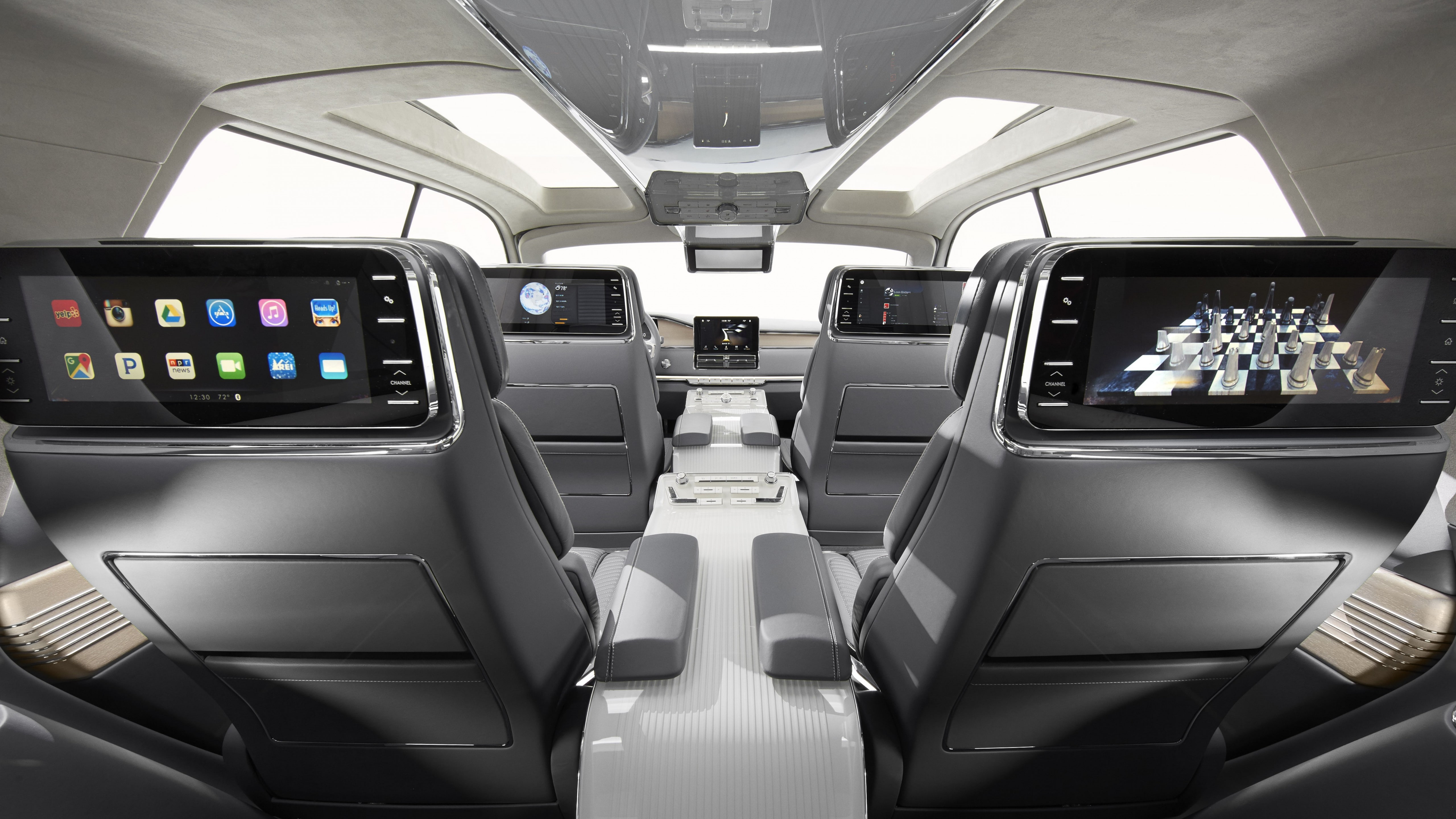 car, mini, van, illustration, 5K, 2017 New York Auto Show, Lincoln Navigator, SUV, headrest, devices, interior, portable, HD Wallpaper