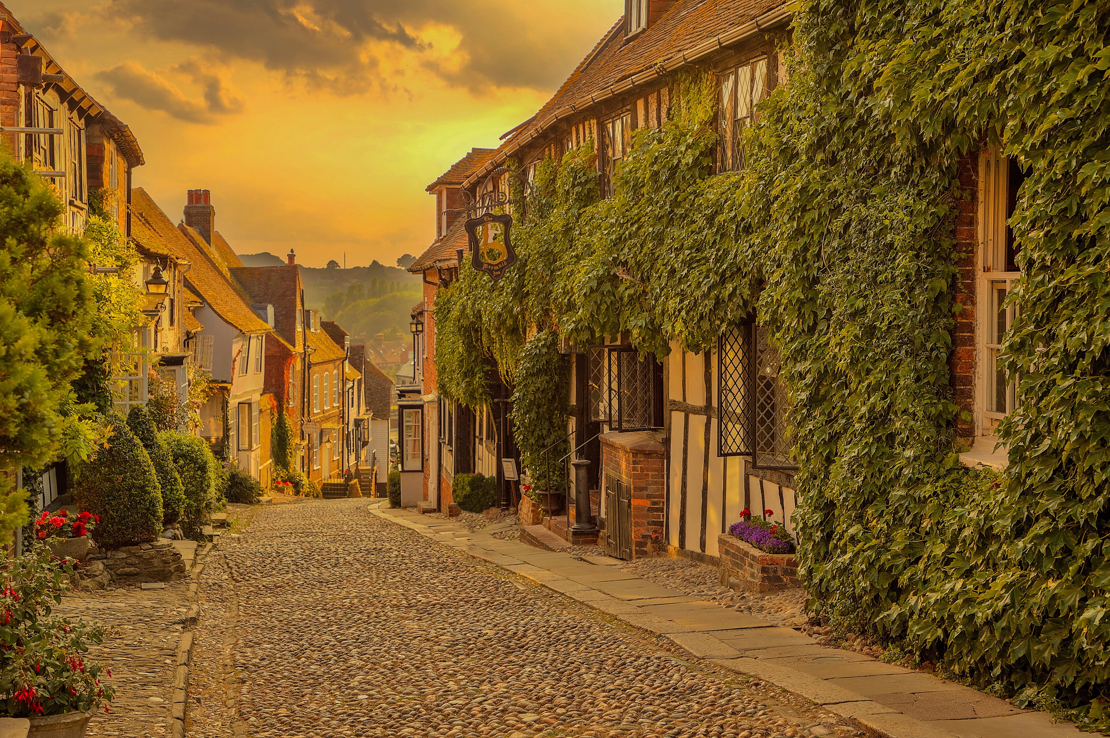road, Paradise, England, home, Mermaid Street, East Sussex, Rye, 2K, street, HD Wallpaper